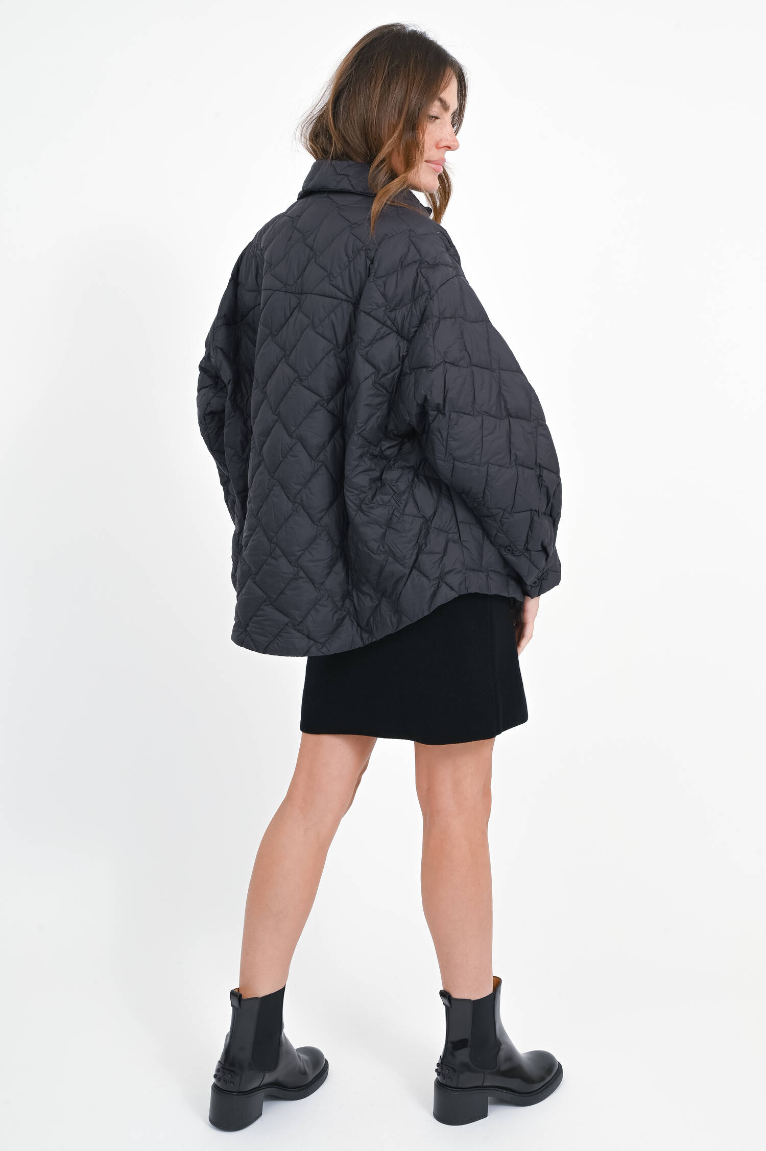 Daunenjacke mit Stepp-Optik in Black