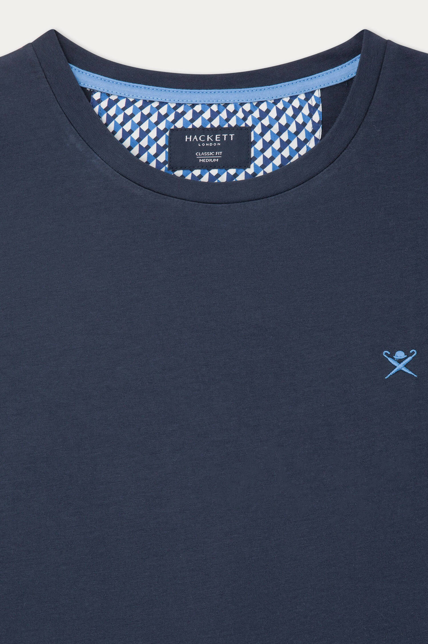 T-Shirt mit gesticktem Logo in Navy