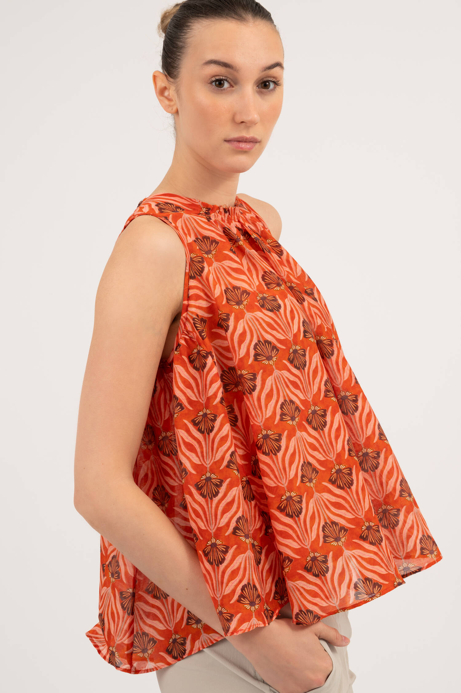 Gemustertes Blusentop SERAYA in Rot