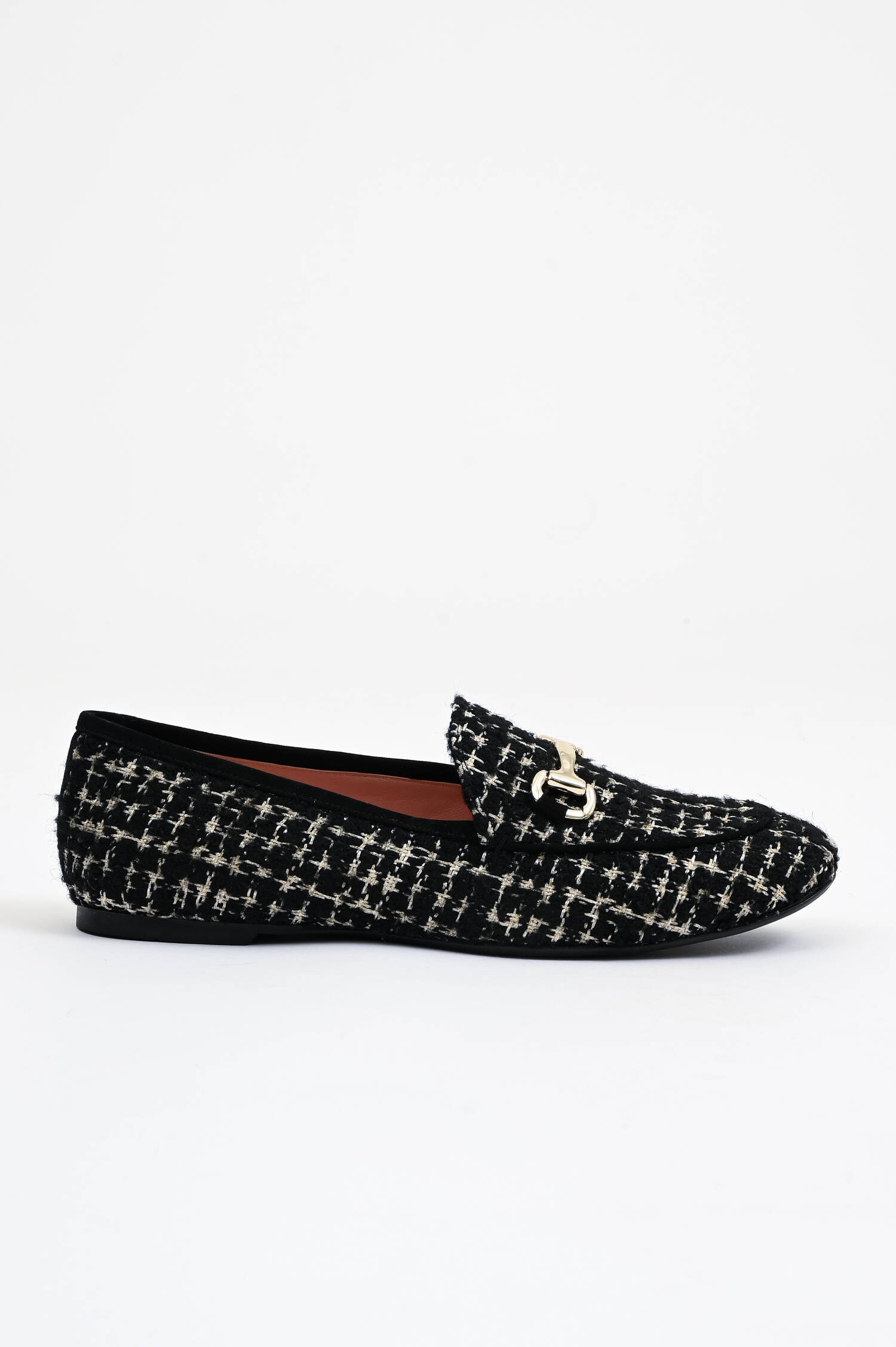 Loafer in Bouclé-Optik in Schwarz/Natur