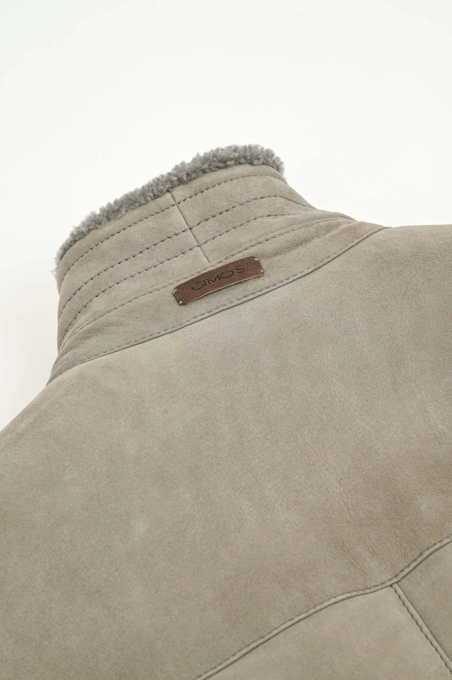 Jacke aus Lammleder in Taupe