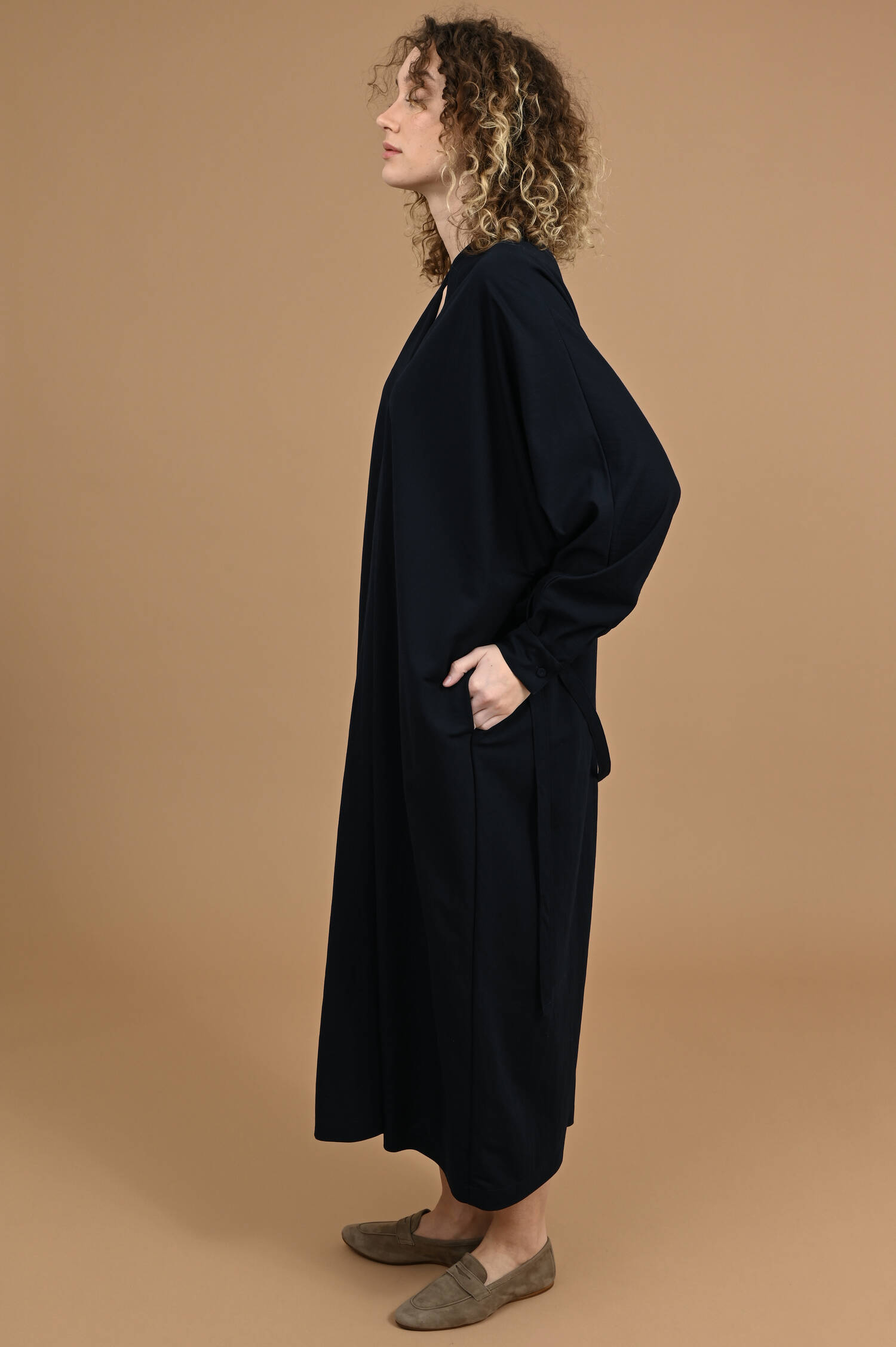 Kimono Schlupfkleid in Navy Blau