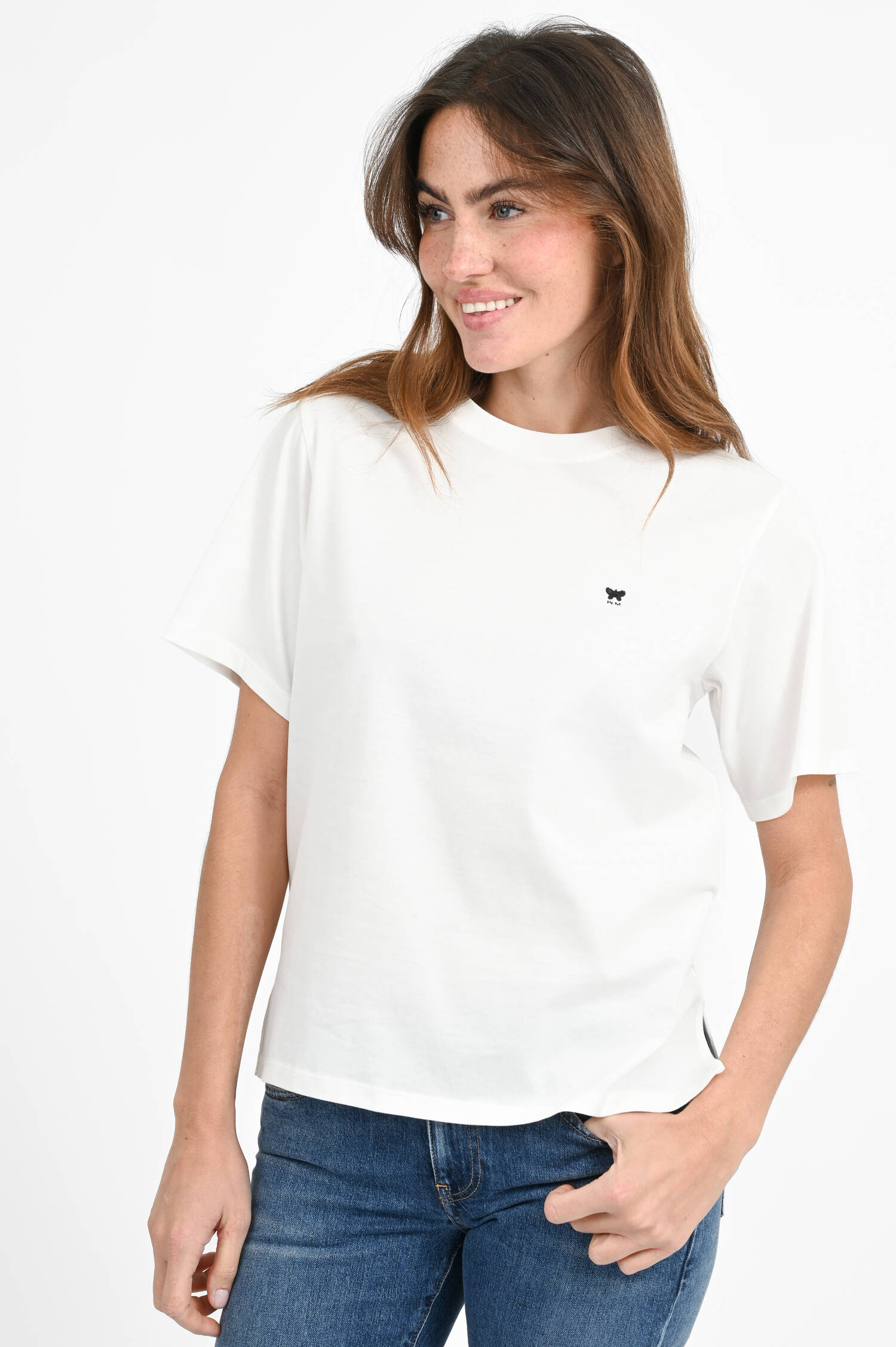 T-Shirt VENACO mit Logo-Detail in Weiß