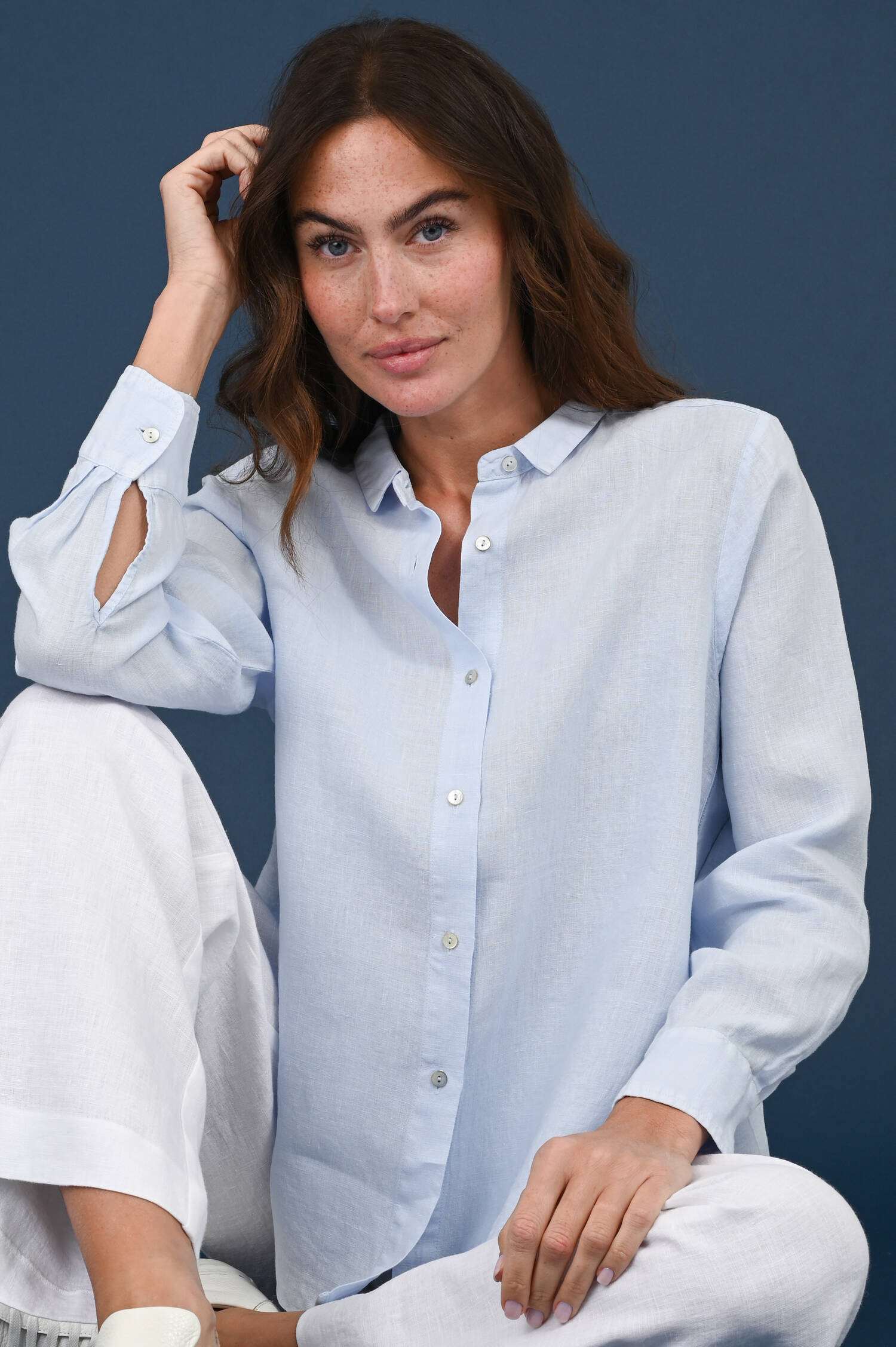 Leinenbluse in Riverblue