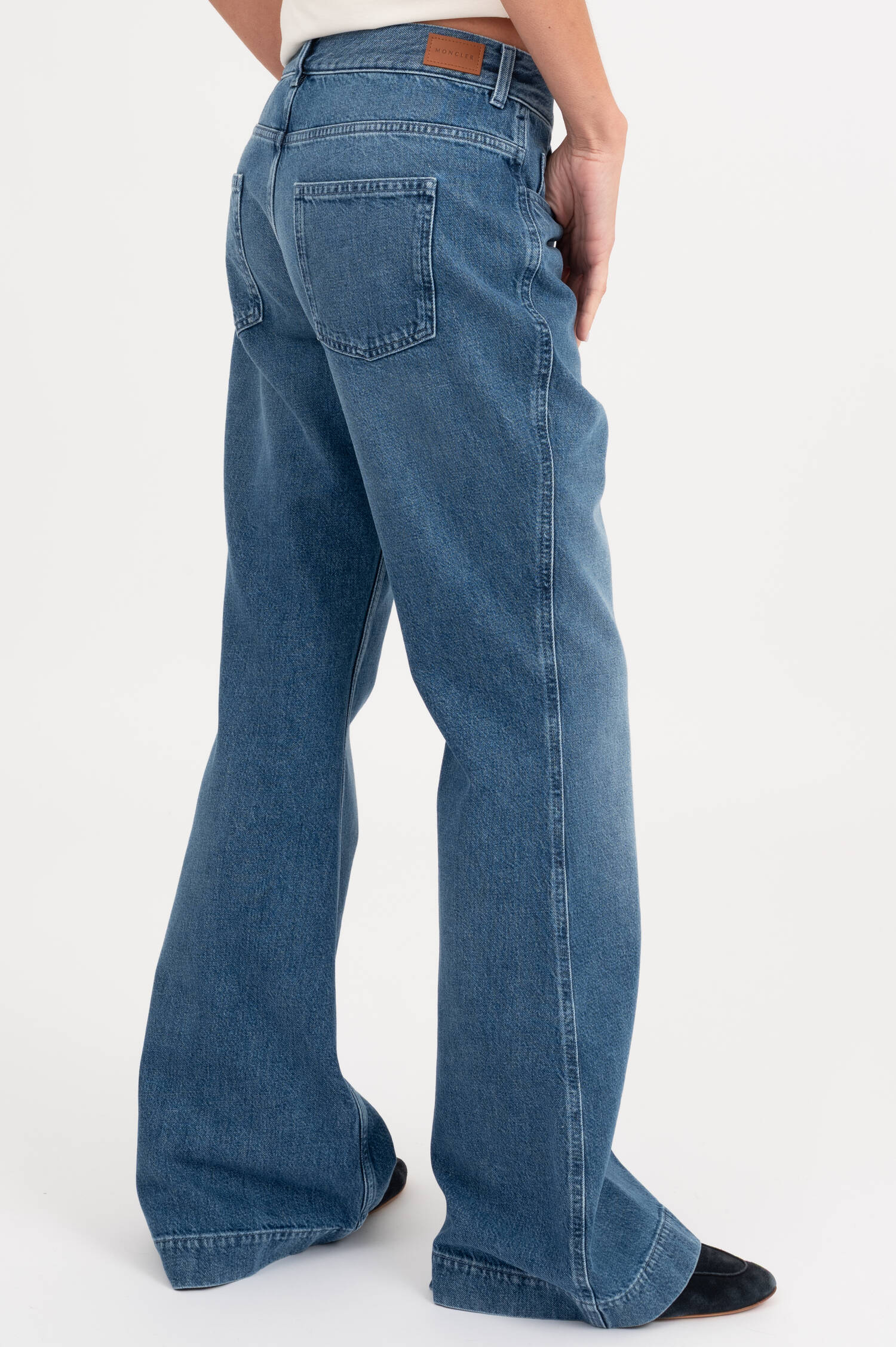 Wide Leg Jeans in Mittelblau