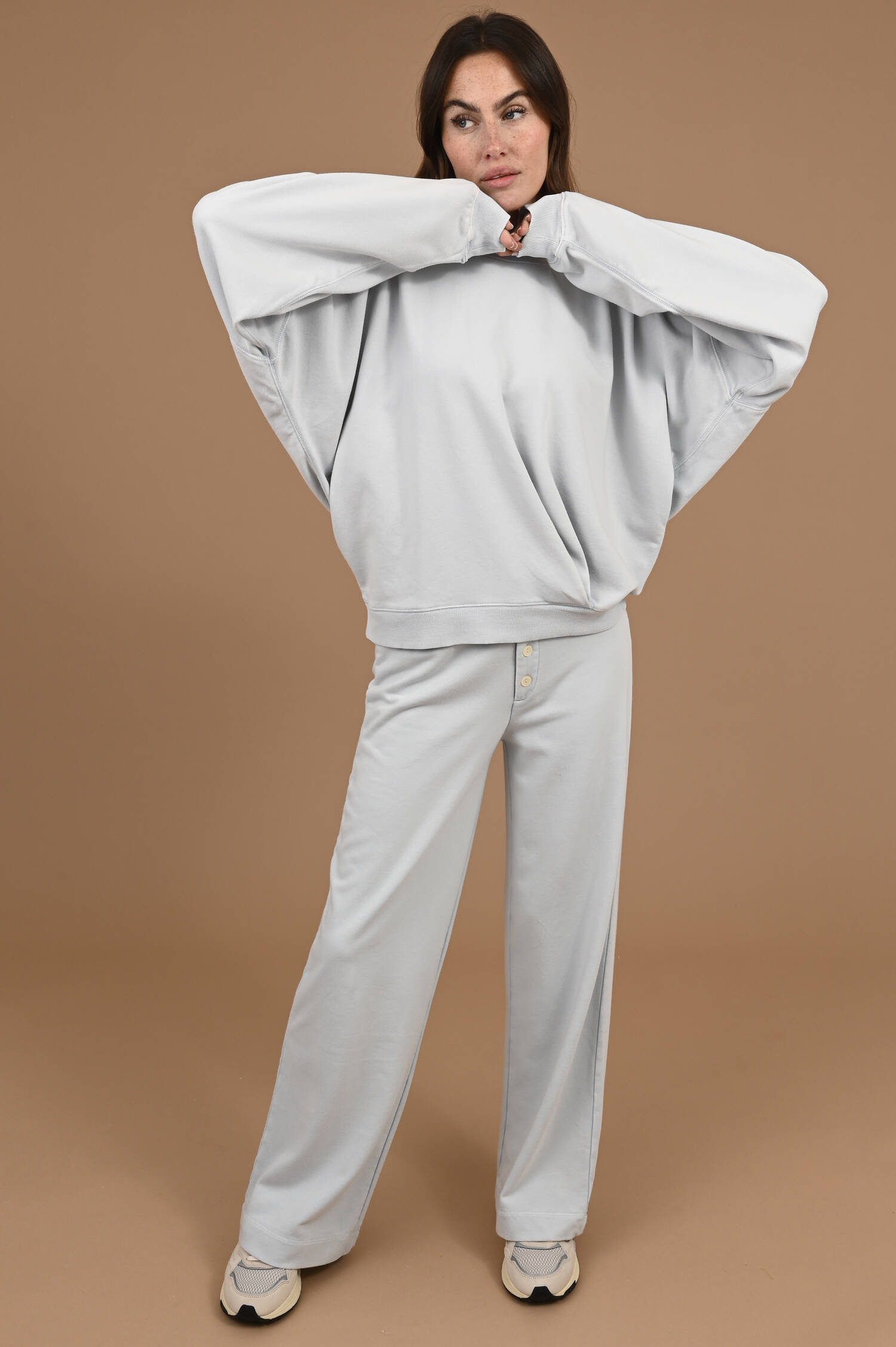 Sweater aus Bio-Baumwollmix in Eisblau