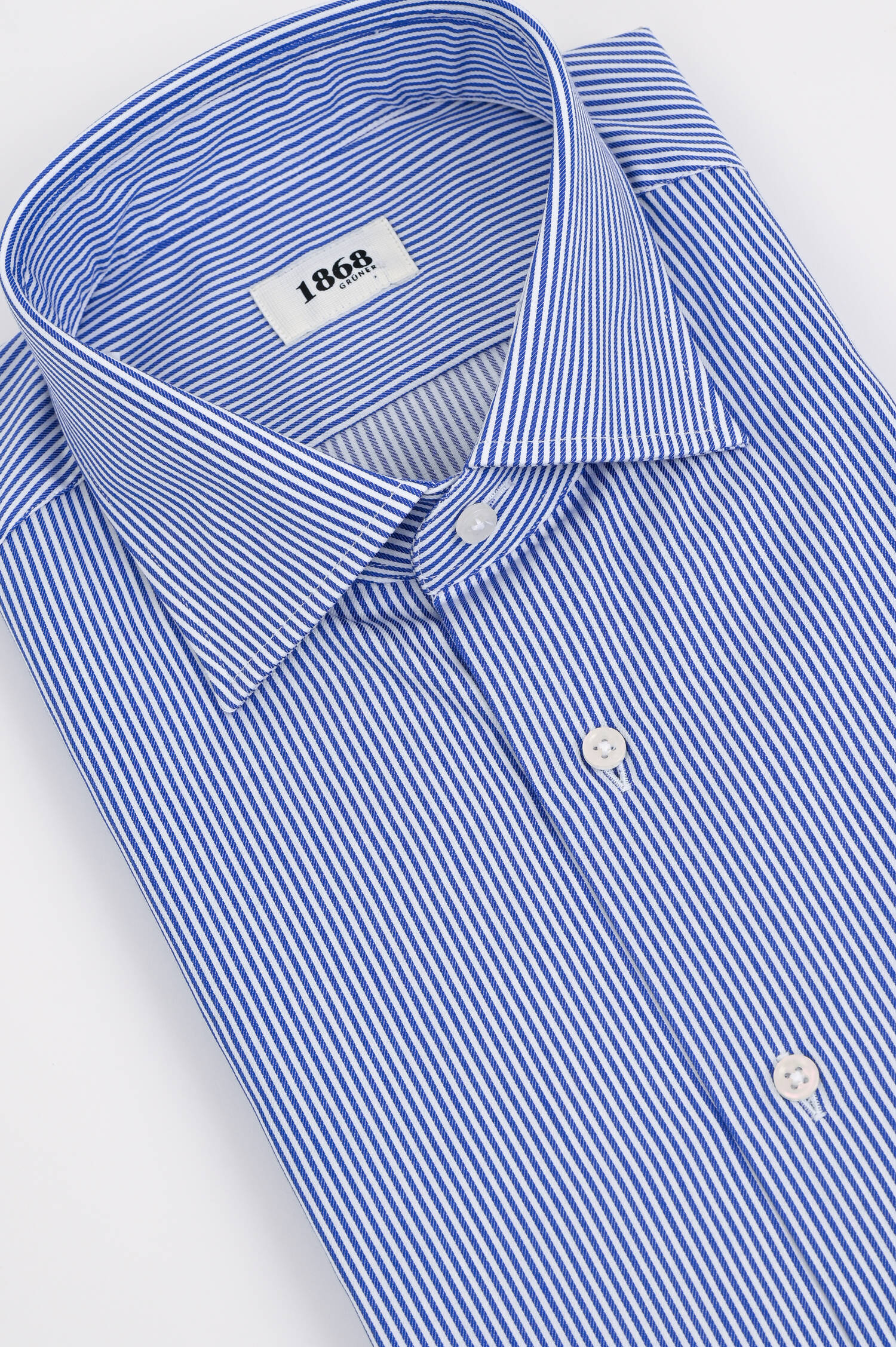 Hemd aus Baumwoll-Twill in Blau/Weiß gestreift