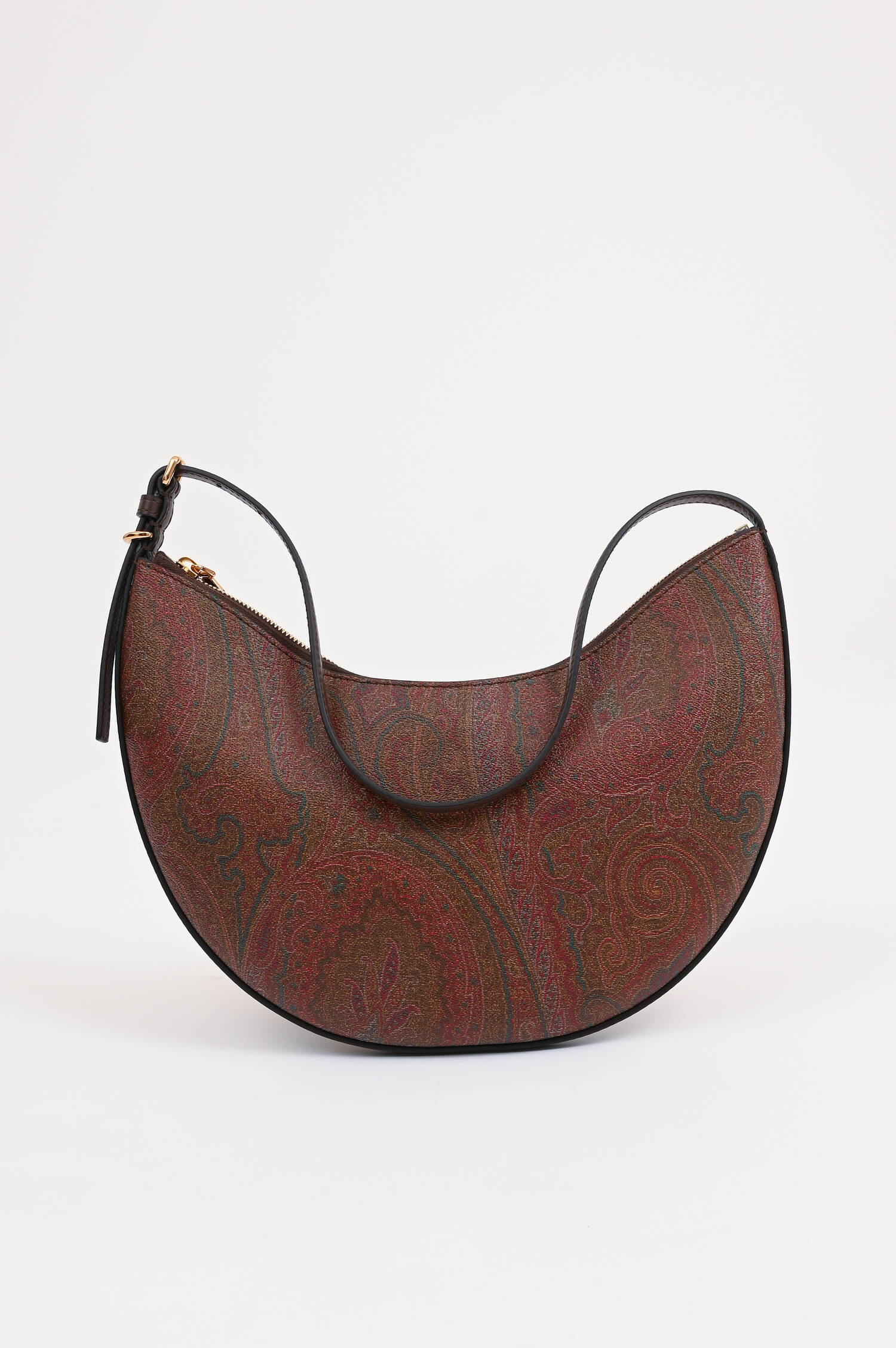 Half Moon Bag mit Paisley Print in Braun
