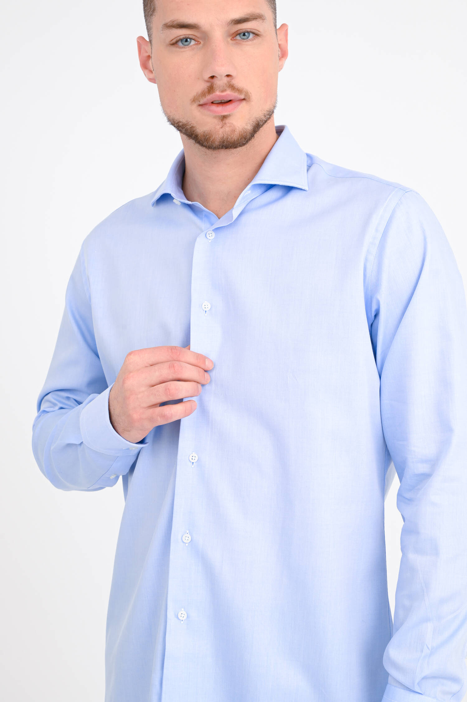 Twill-Hemd in Himmelblau