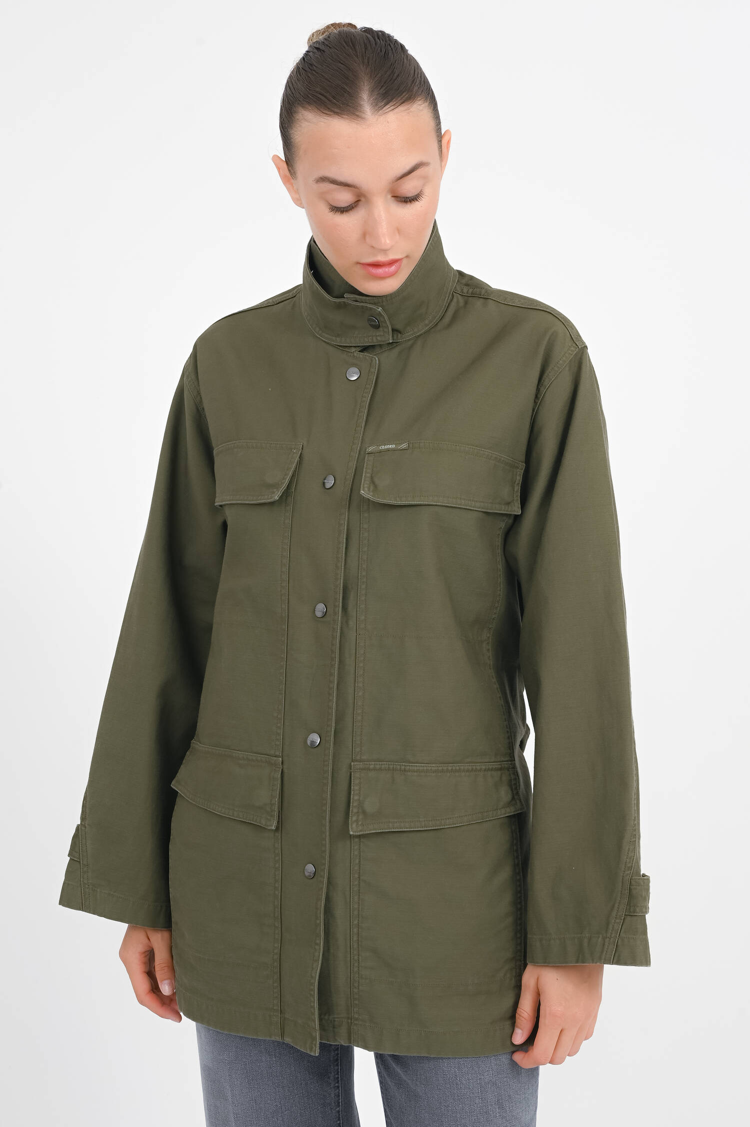 Parka aus Baumwolle in Khaki 