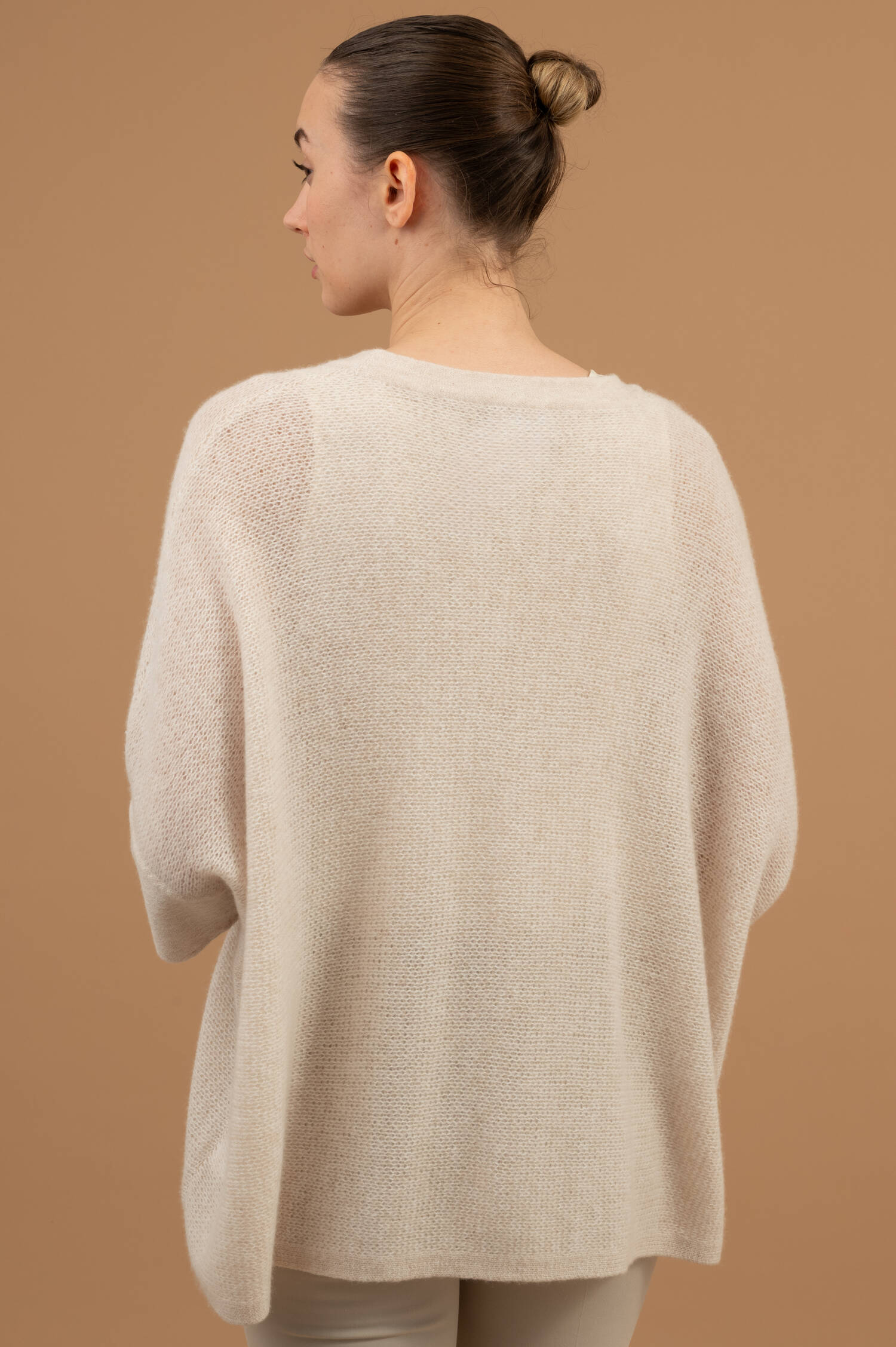 Cashmere Strickweste in Light Beige Melange