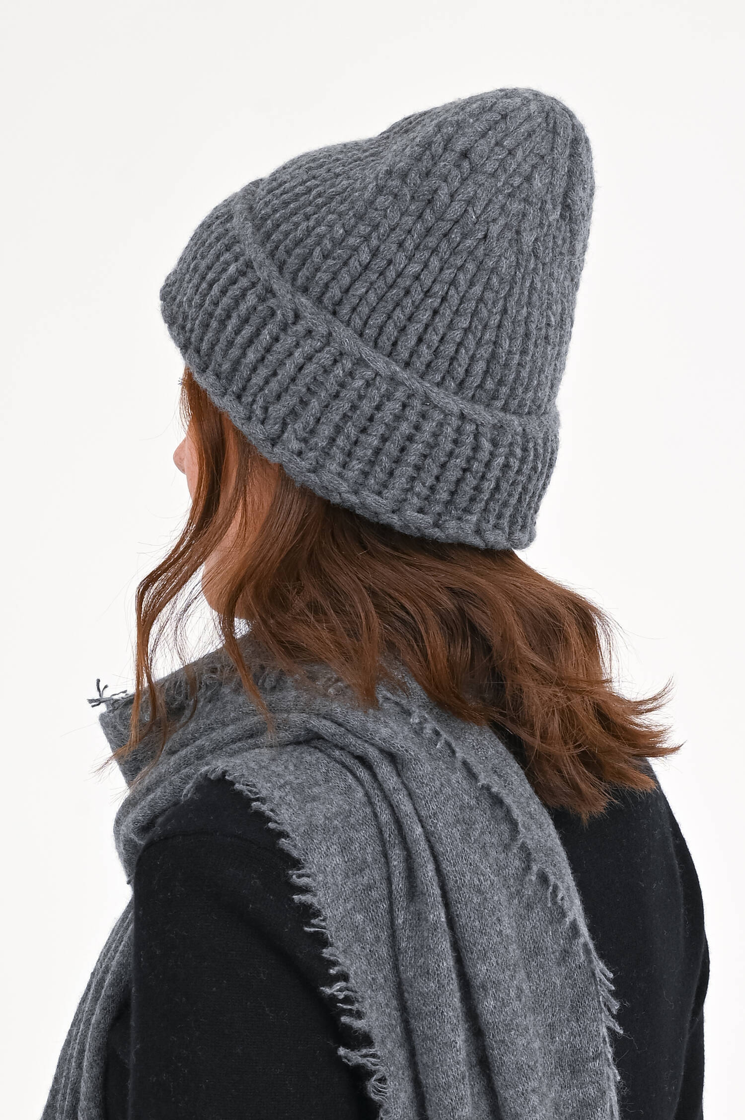 Maxi-Cashmere Mütze in Dunkelgrau Maxi-Cashmere Mütze in Dunkelgrau