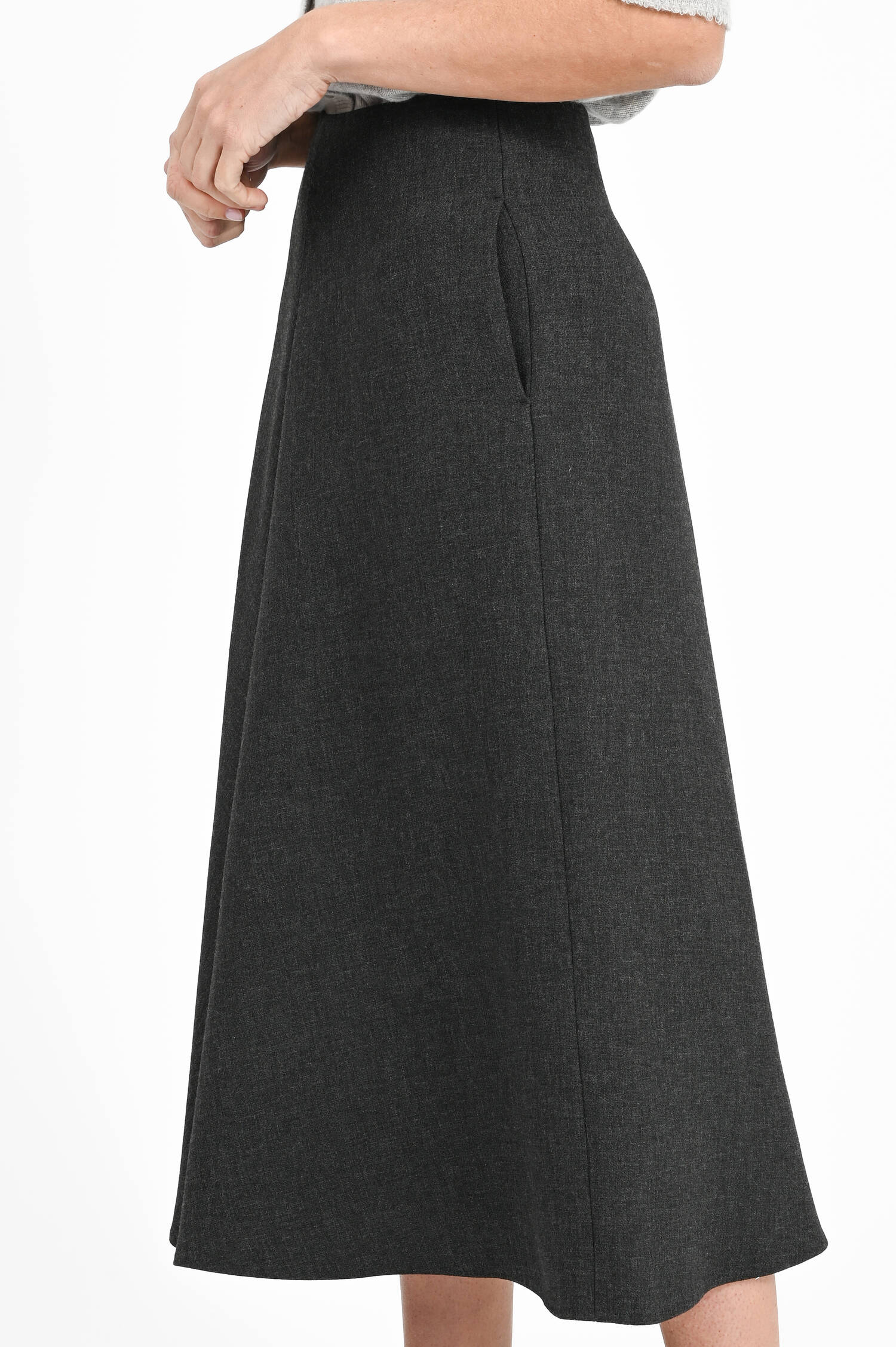 Midi-Rock in Anthrazit meliert Midi-Rock in Anthrazit meliert