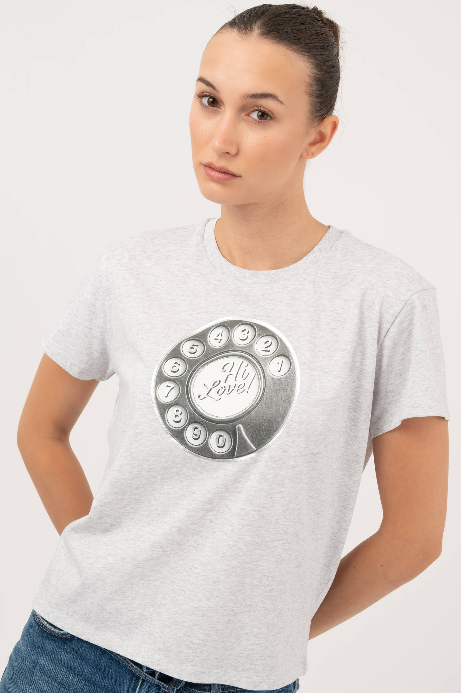 T-Shirt PHONE DIAL in Grau meliert T-Shirt PHONE DIAL in Grau meliert
