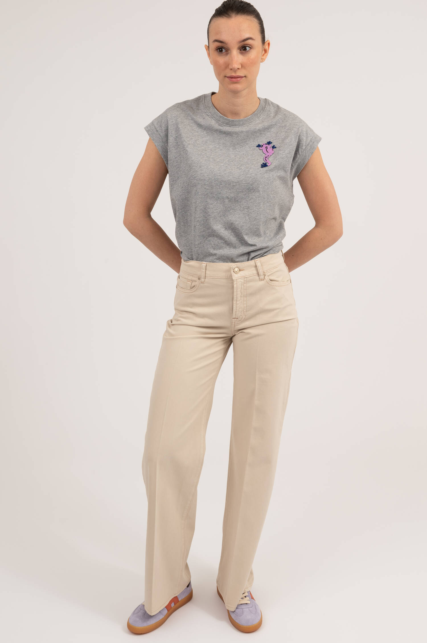 Jeans LOTTA aus Baumwolle in Creme