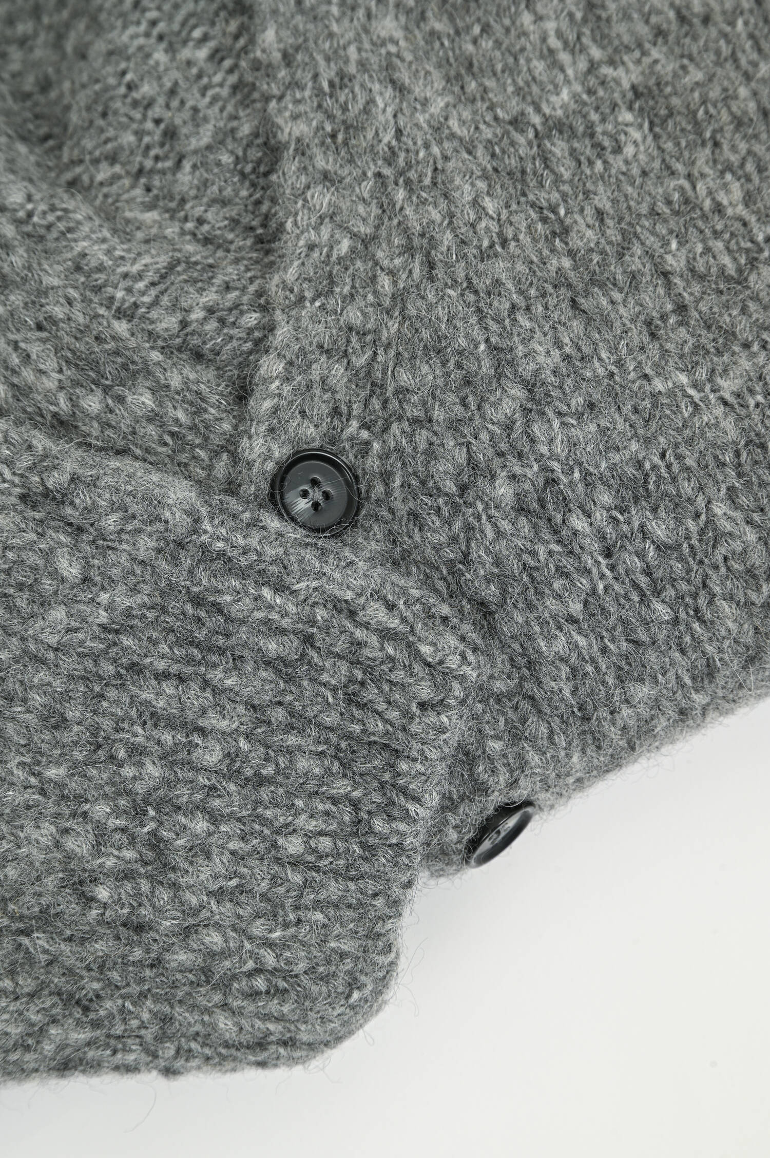 Strickweste aus Woll-Mix in Grau meliert
