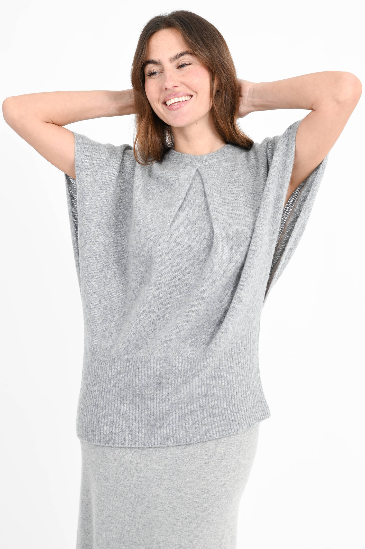 Cashmere-Seiden-Pullunder in Grau