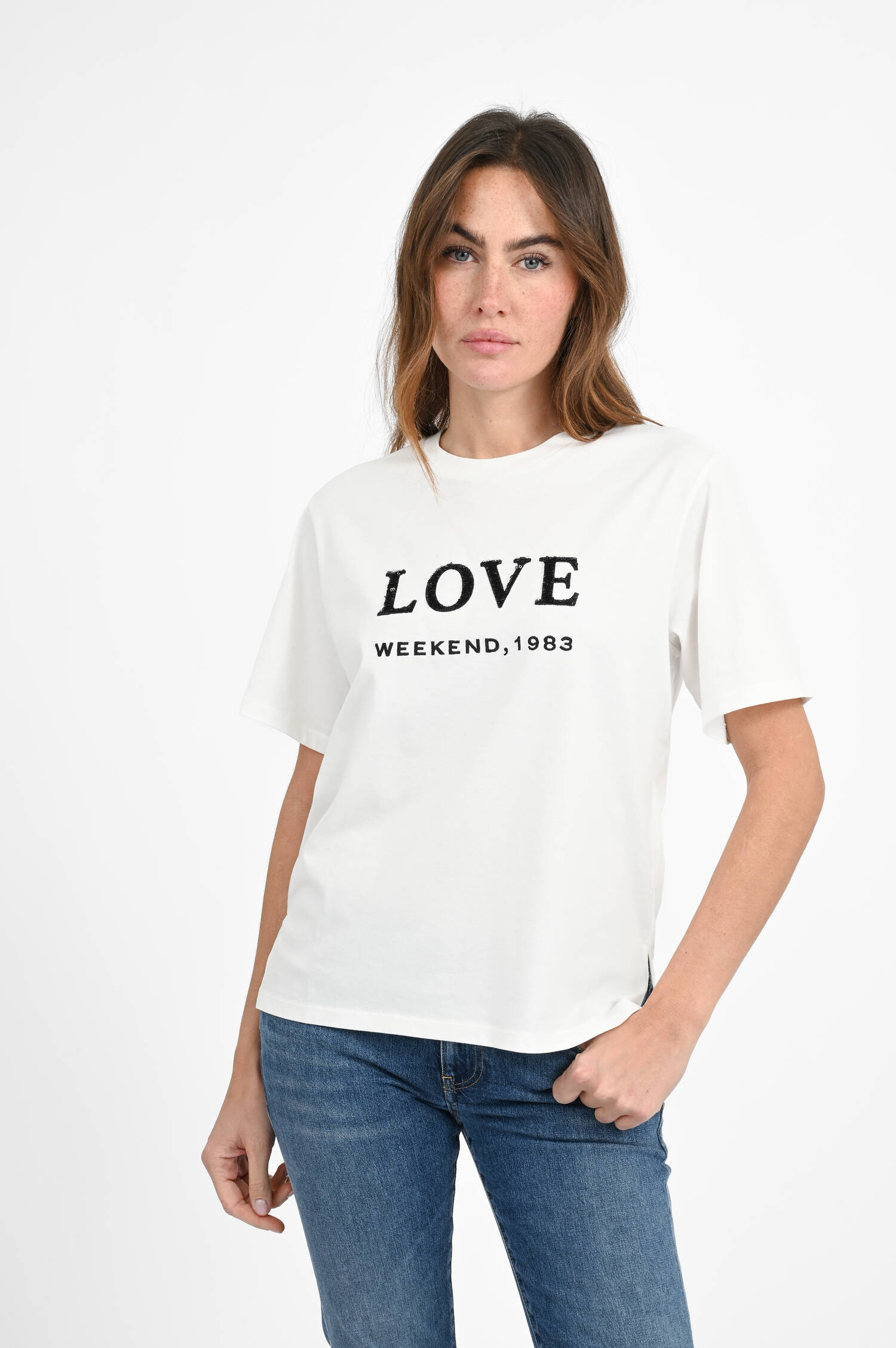 T-Shirt AGILE mit Love-Print in Weiß T-Shirt AGILE mit Love-Print in Weiß