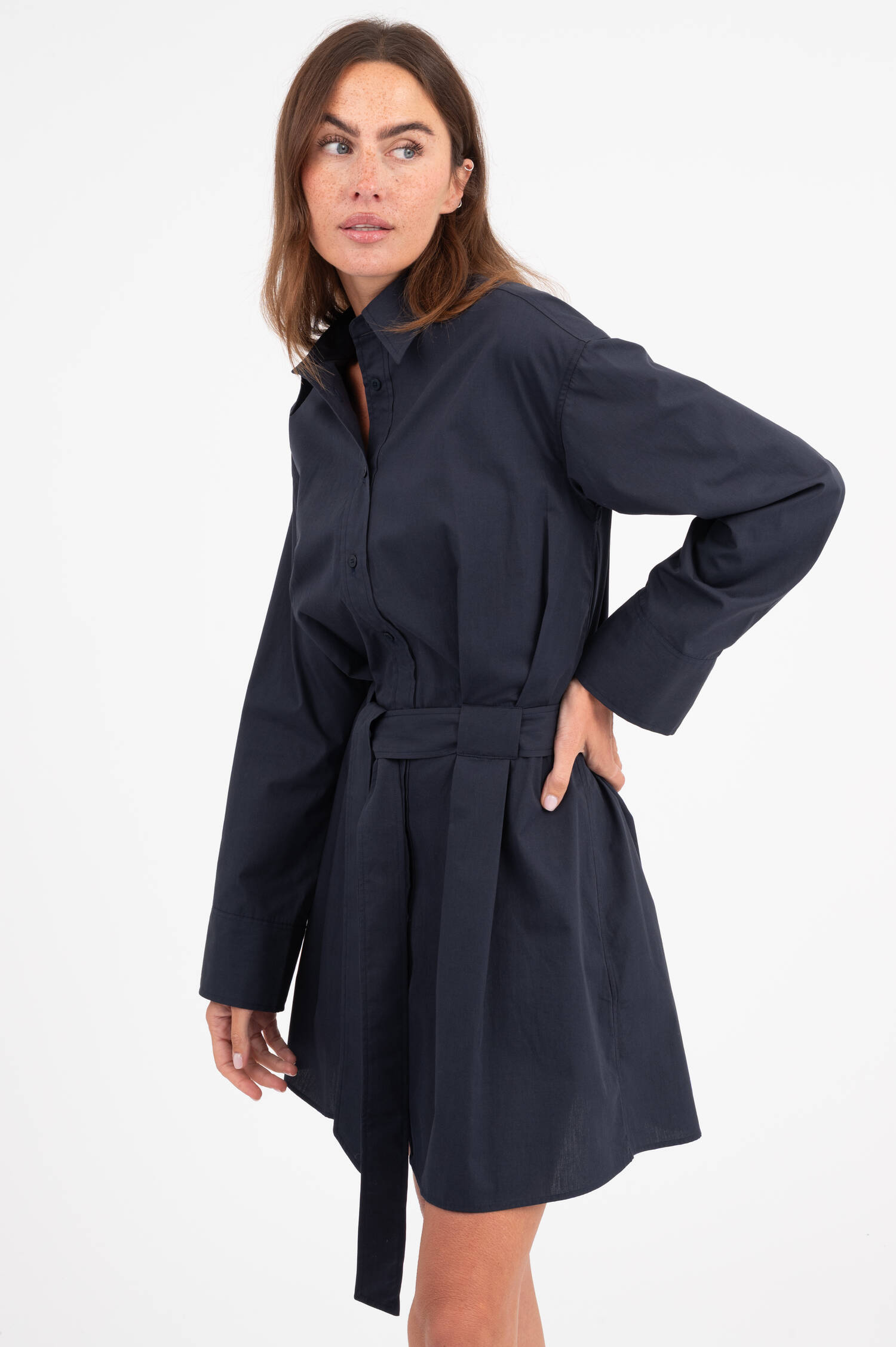Hemdblusenkleid in Navy