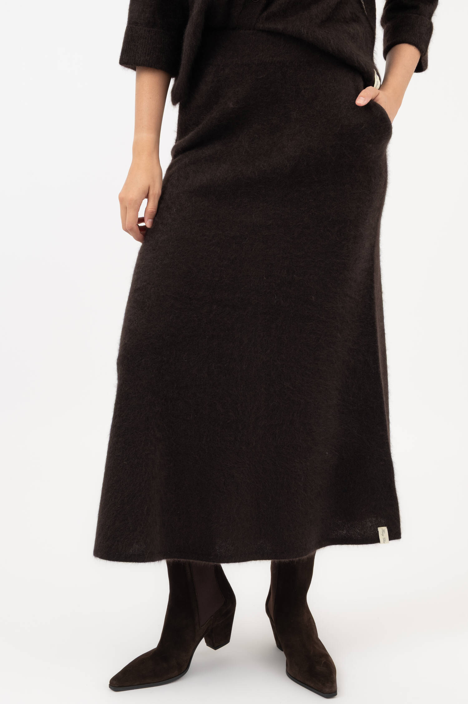 Cashmere Maxi-Strickrock in Braun Cashmere Maxi-Strickrock in Braun