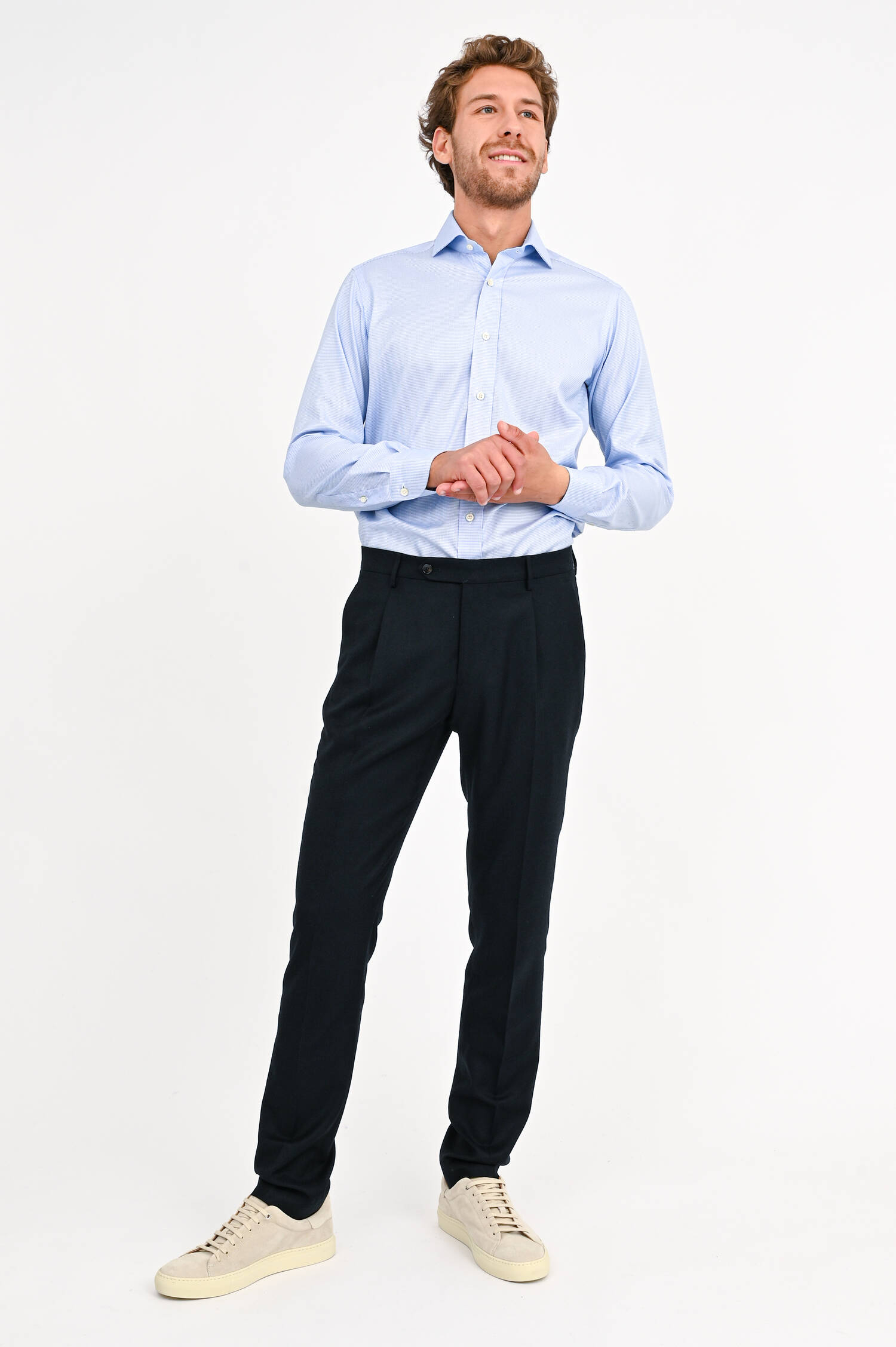 Hose MORELLO aus Schurwolle in Navy