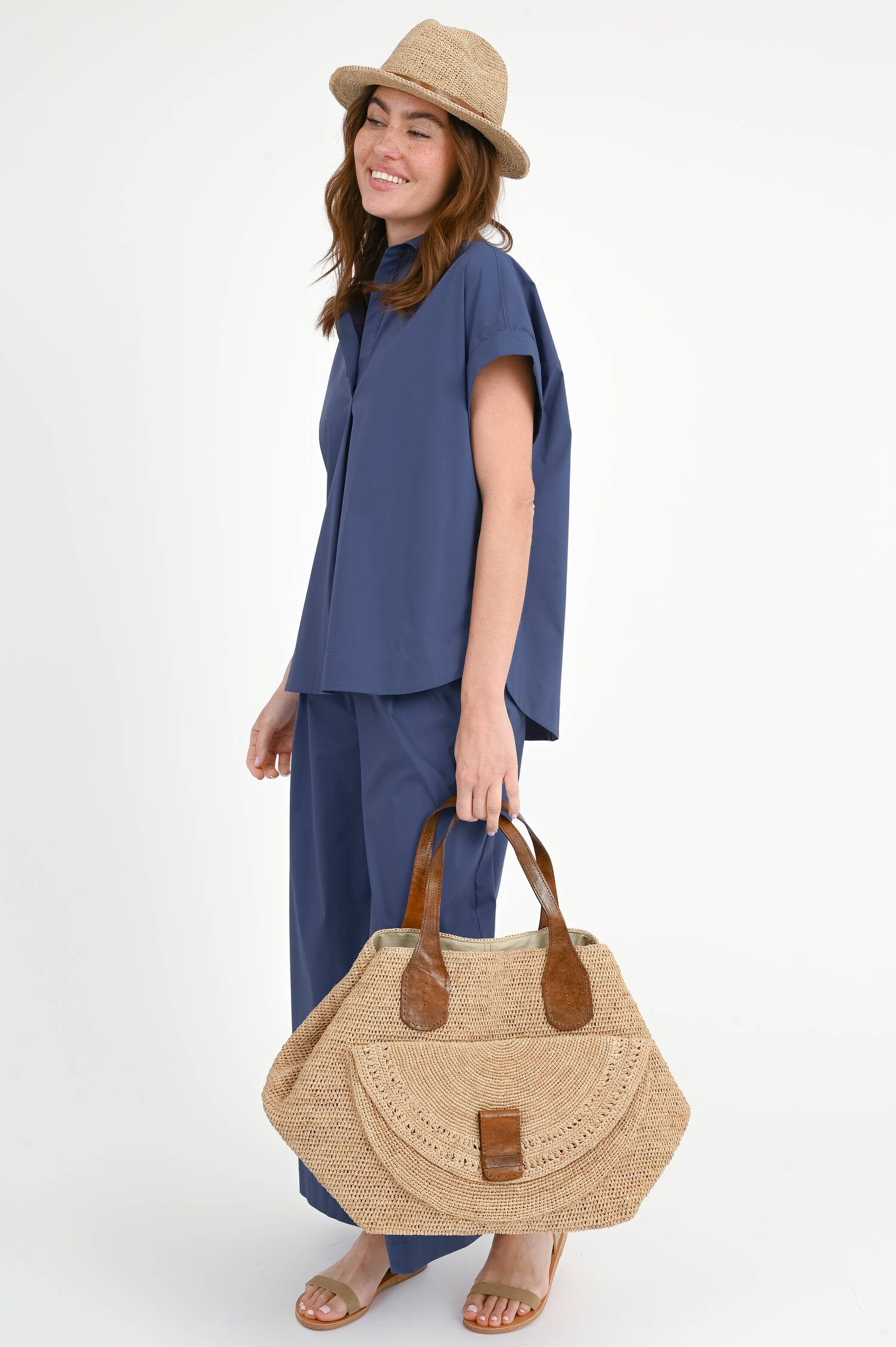 Tunika-Bluse EMMA in Schieferblau