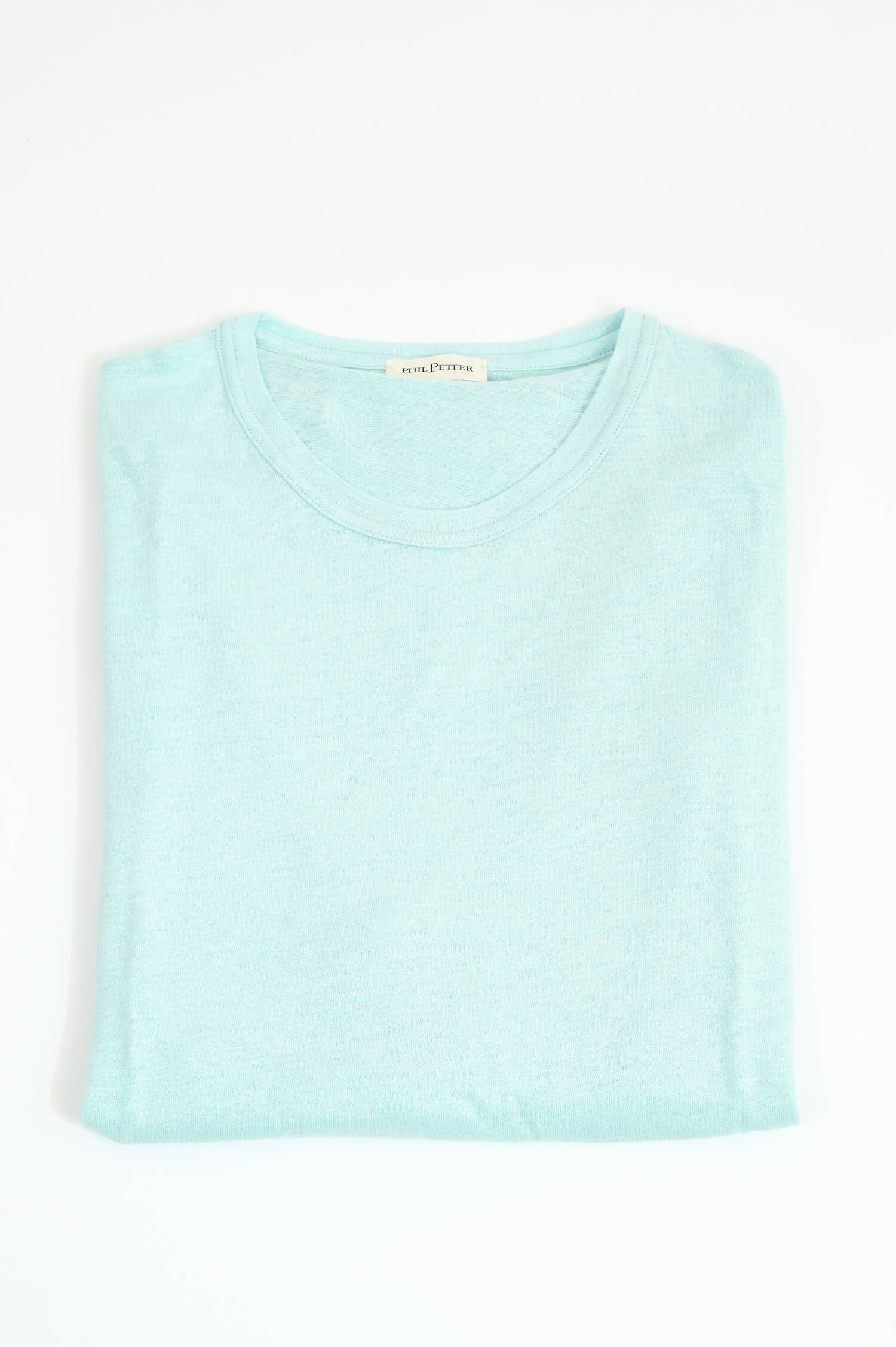 Langarm-Shirt aus Leinen in Türkis