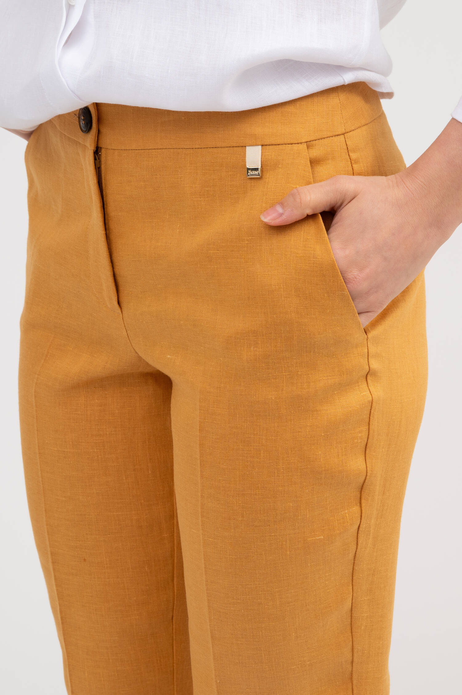 Leinenmixhose in Bernsteingelb Leinenmixhose in Bernsteingelb