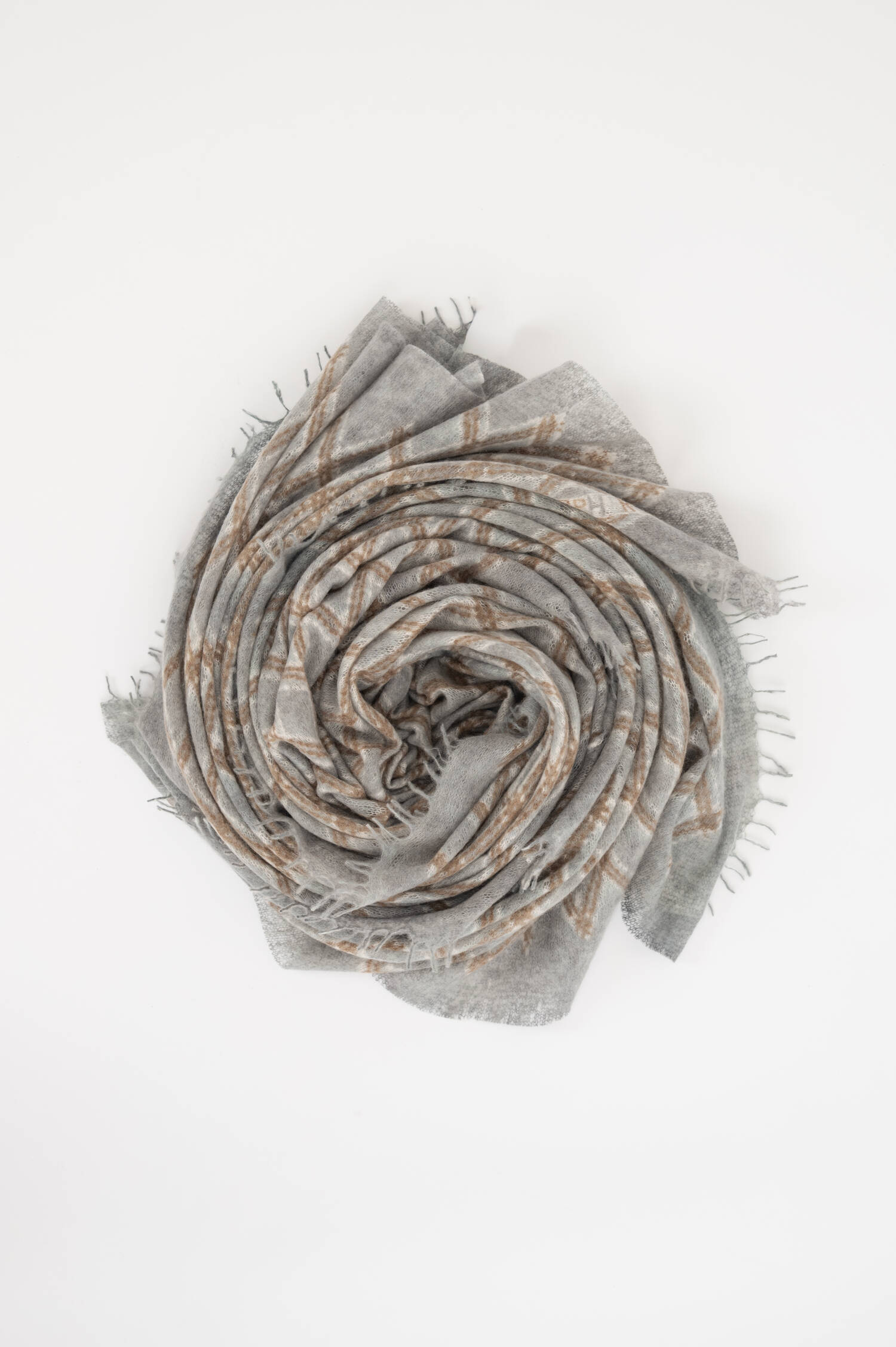 Cashmere-Schal mit Rautenprint in Blau
