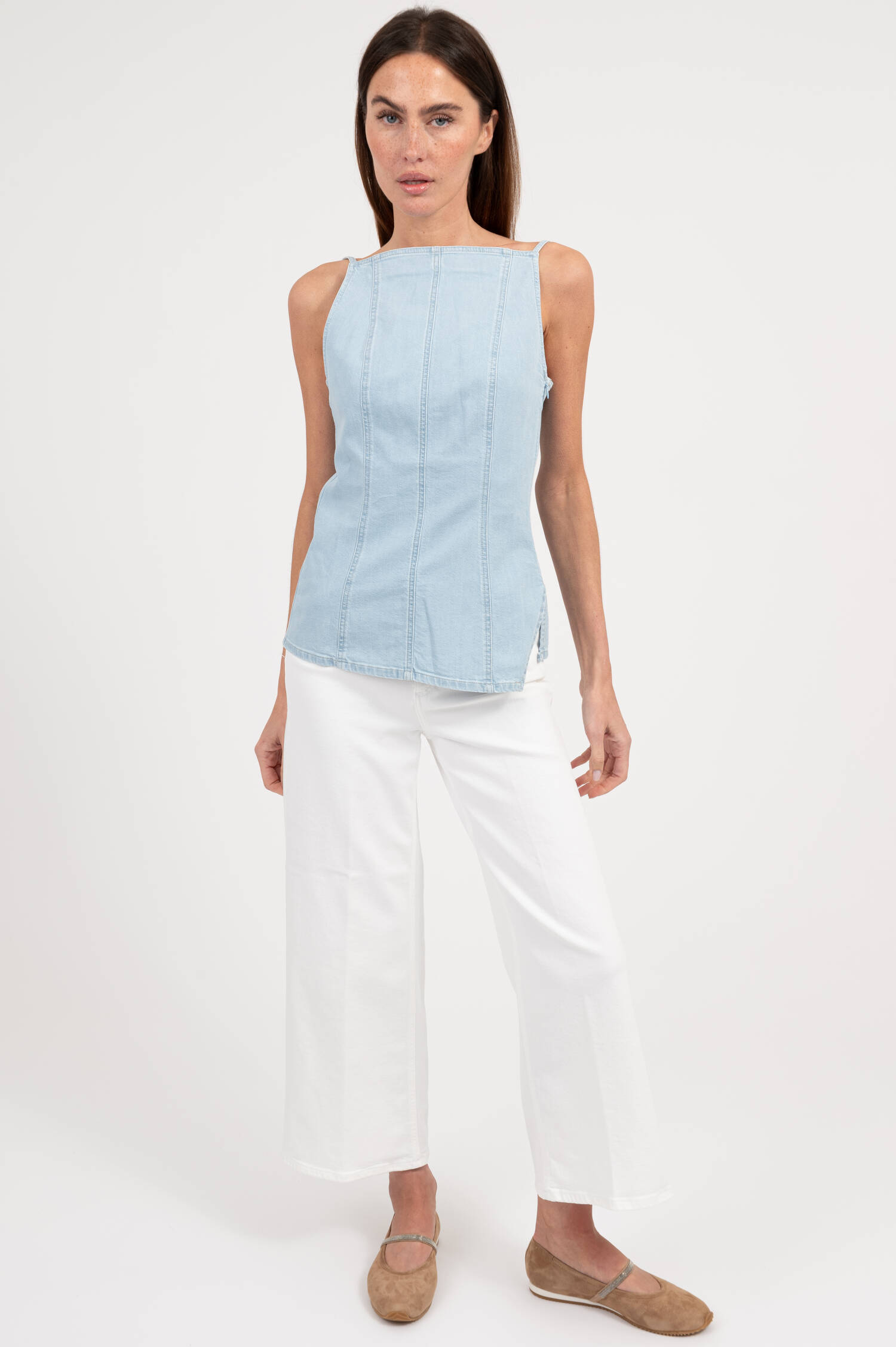 Denim Top in Hellblau
