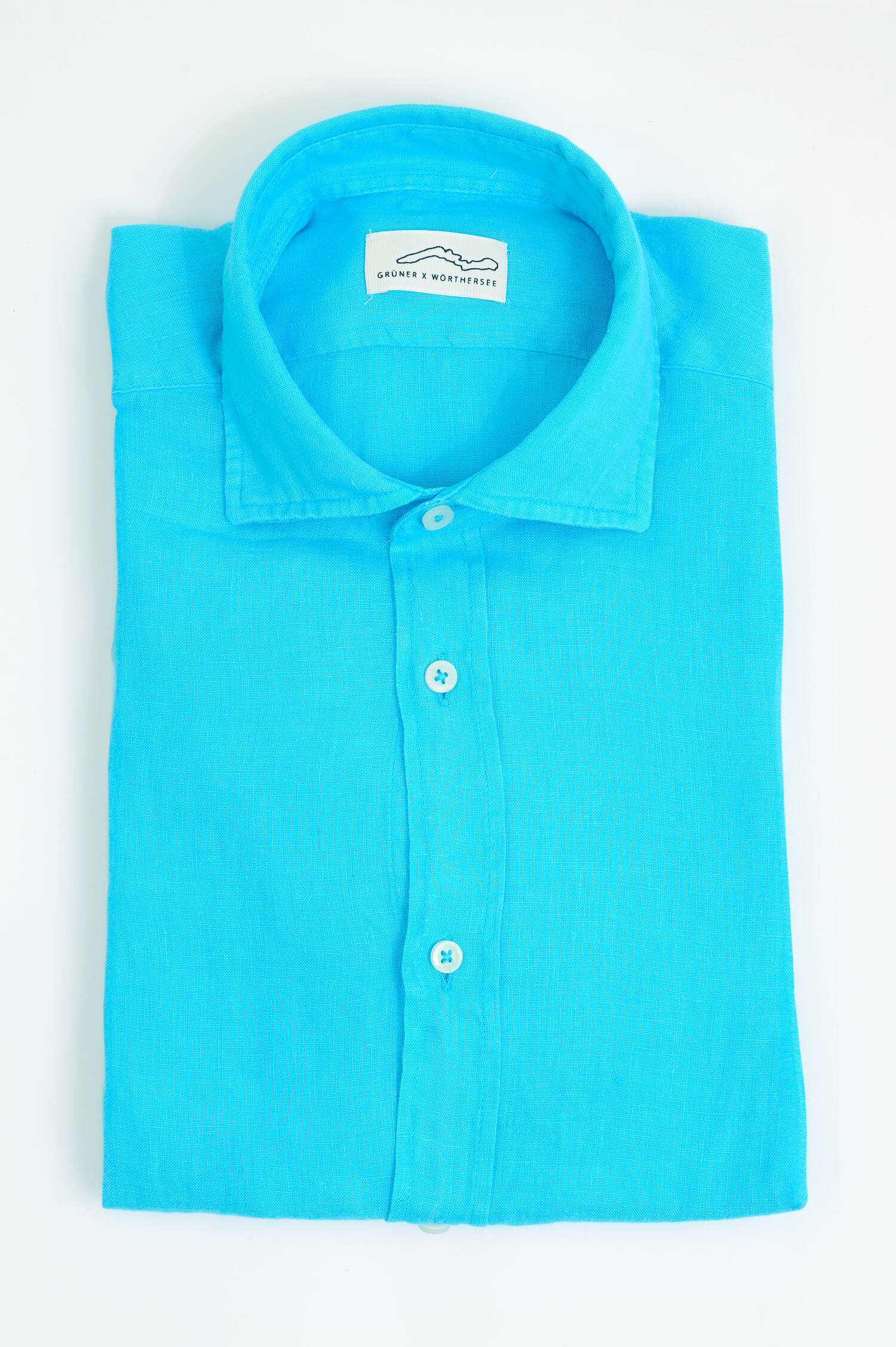 Leinenhemd in strahlendem Türkis Leinenhemd in strahlendem Türkis