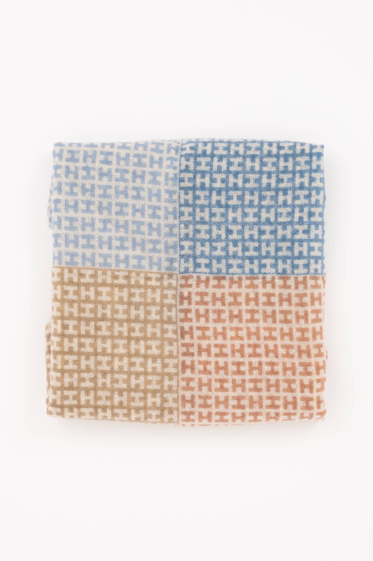 Cashmere-Schal mit H in Blau/Braun Cashmere-Schal mit H in Blau/Braun