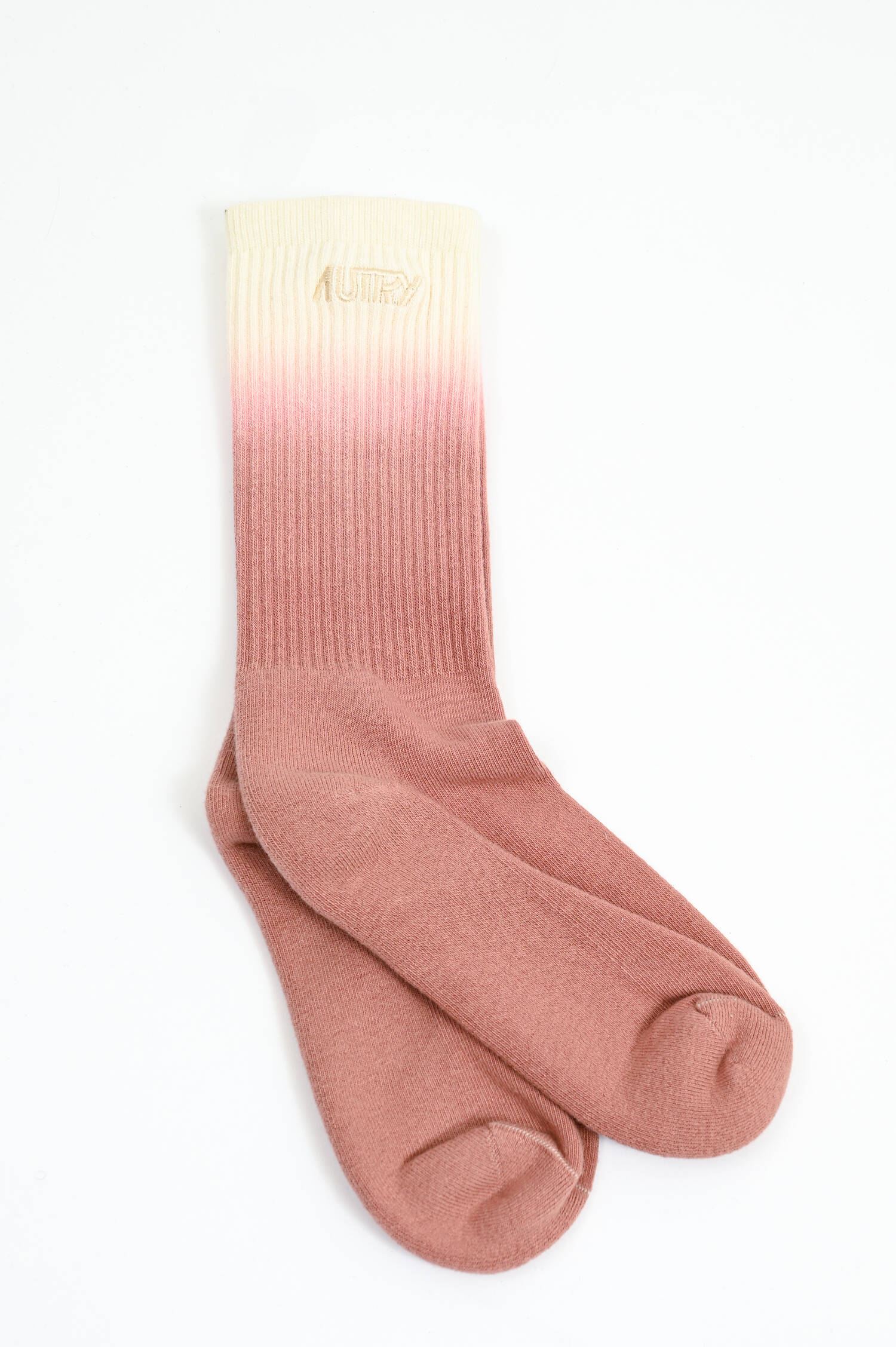 Hohe Socken mit Farbverlauf in Altrosa/Creme Hohe Socken mit Farbverlauf in Altrosa/Creme