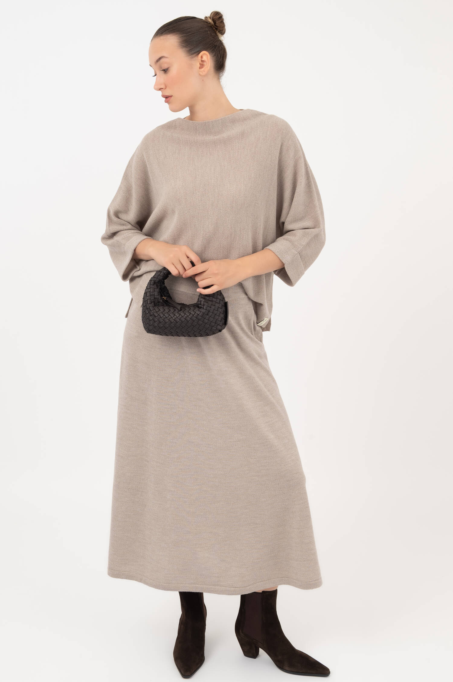 Handtasche GRETA MICRO WEAVE SILKY in Braun Handtasche GRETA MICRO WEAVE SILKY in Braun