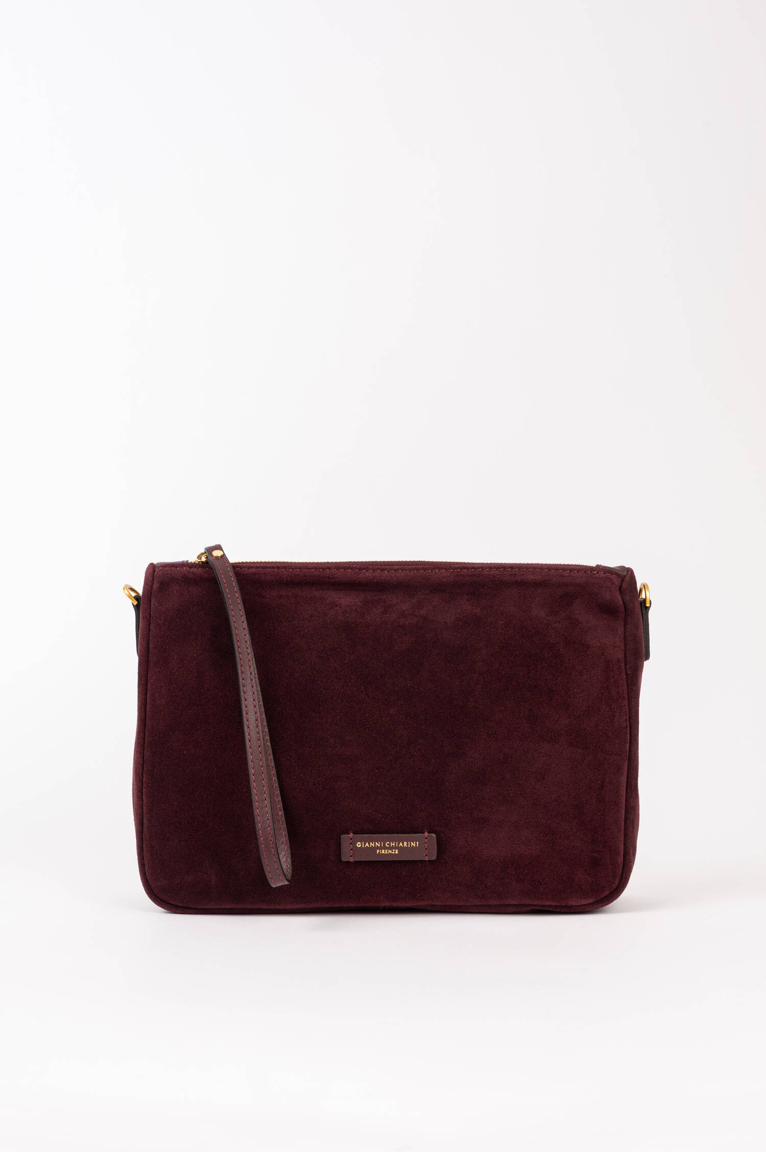 Veloursleder Pouch NORA in Bordeaux
