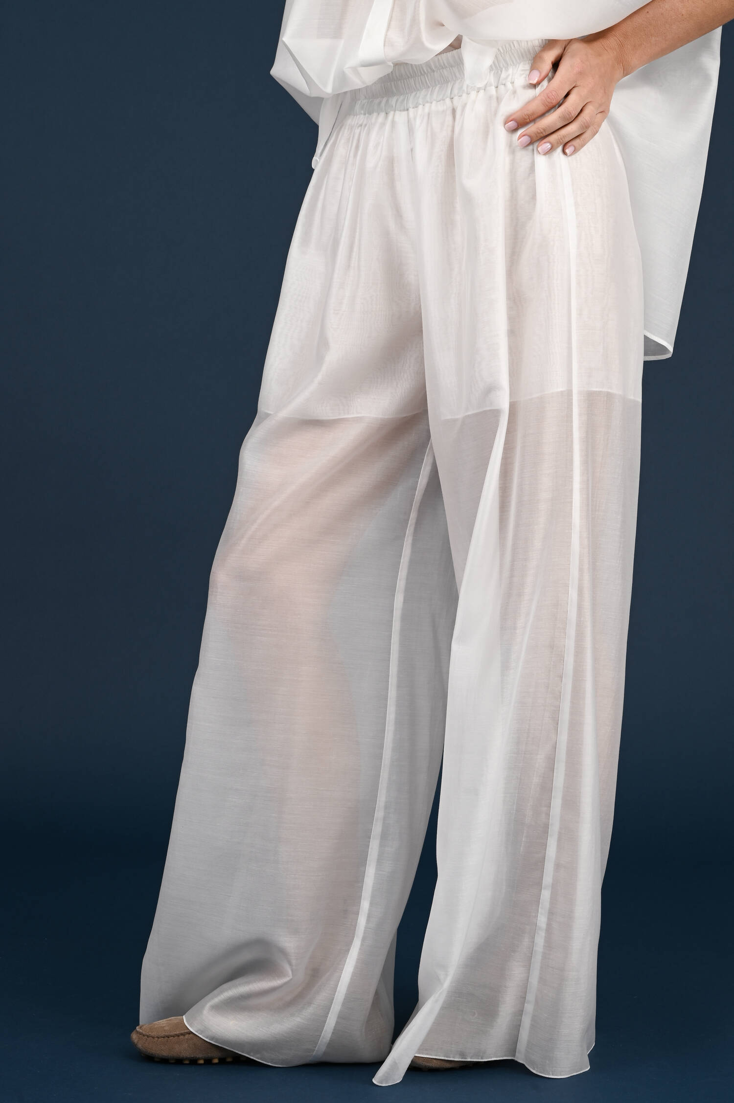 Wide-Leg Hose in Weiß