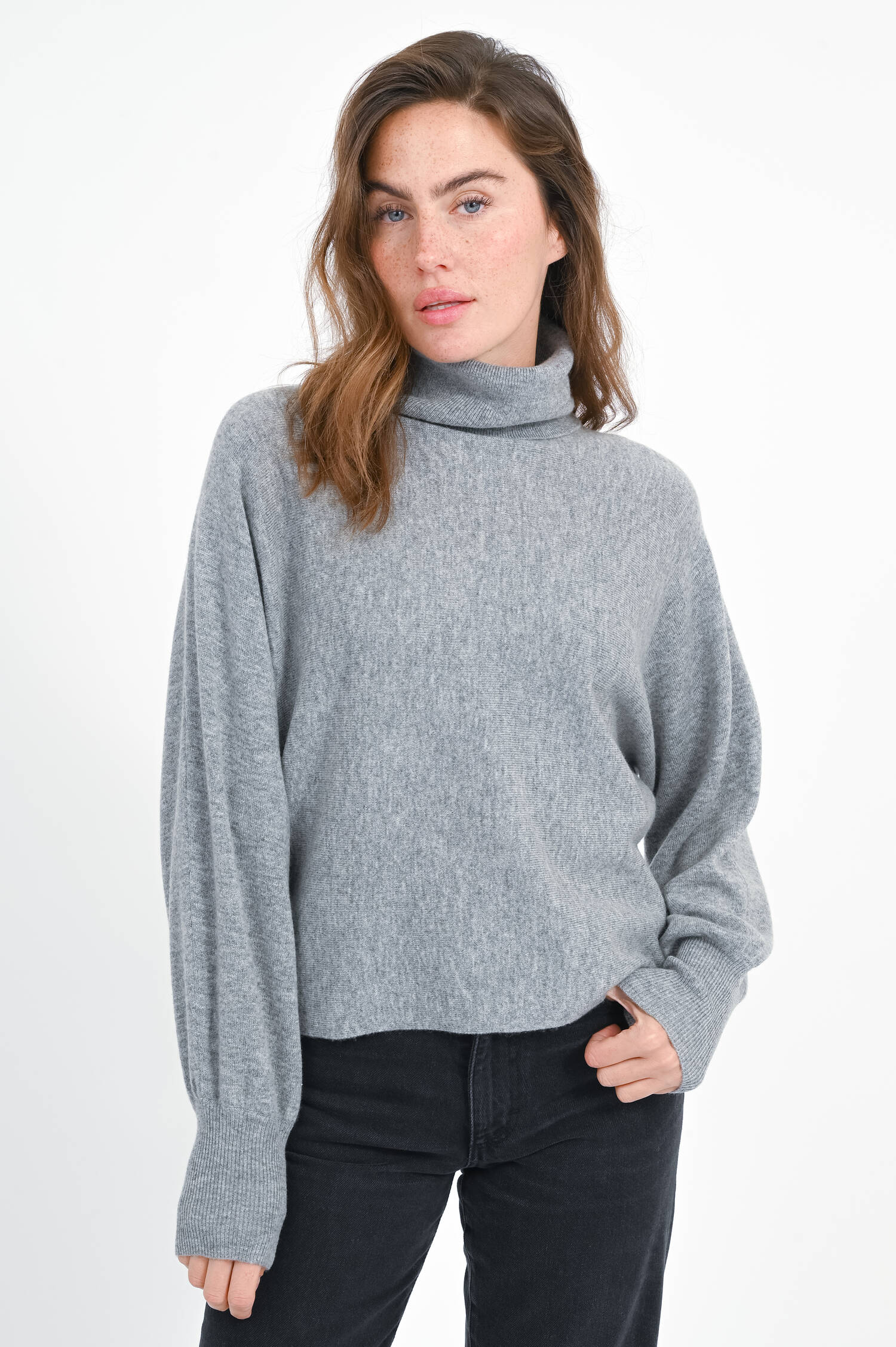 Pullover aus Woll-Cashmere-Mix in Mittelgrau