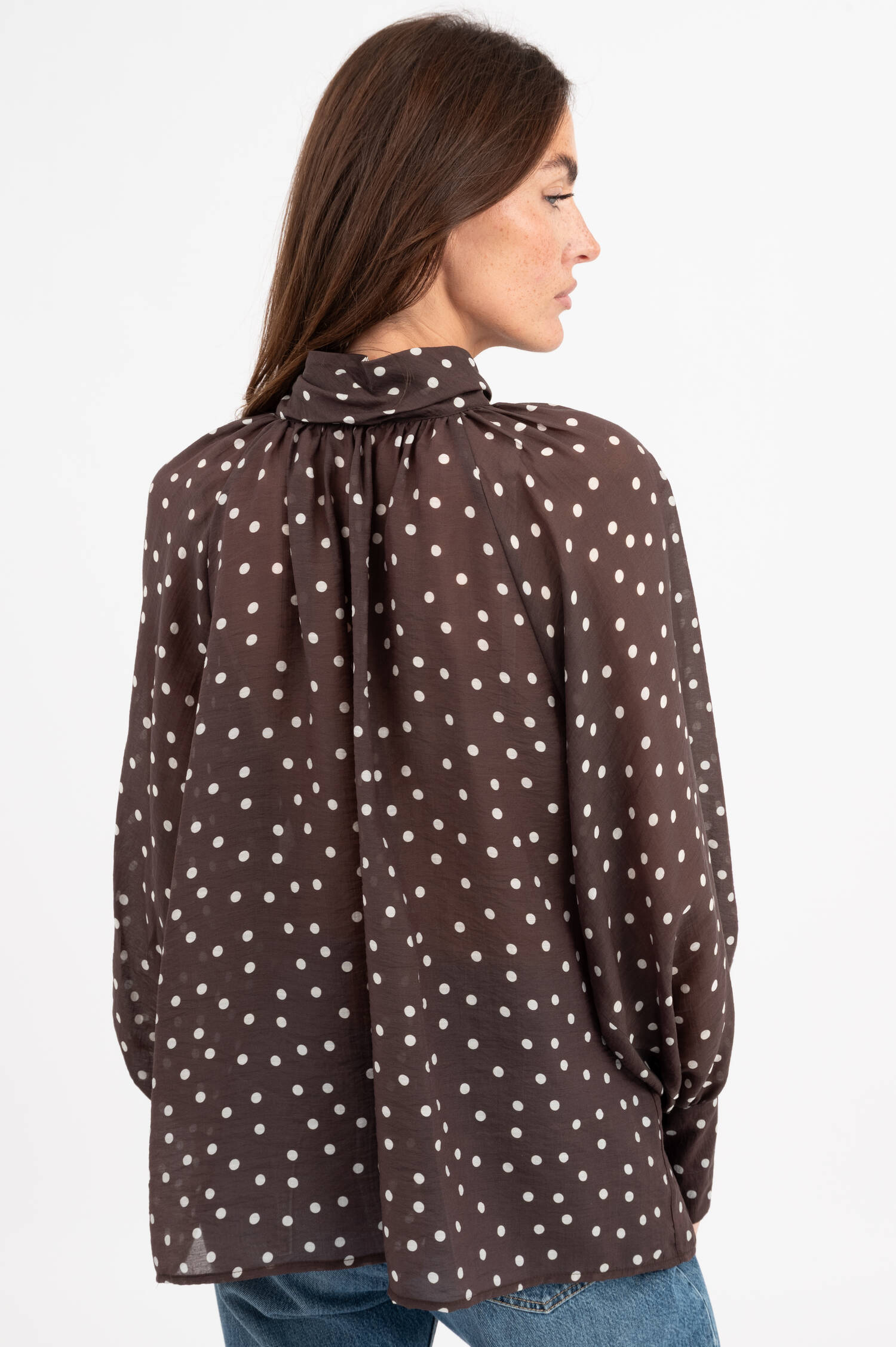 Polkadot Bluse in Braun Polkadot Bluse in Braun