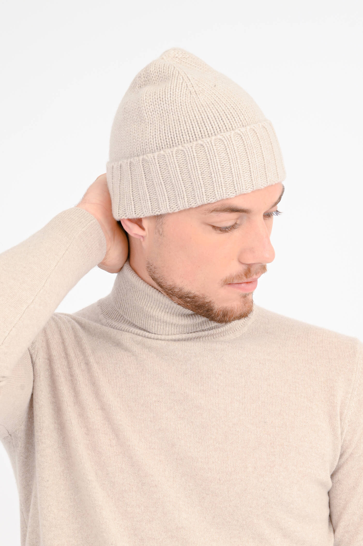 Mütze aus Cashmere in Sand