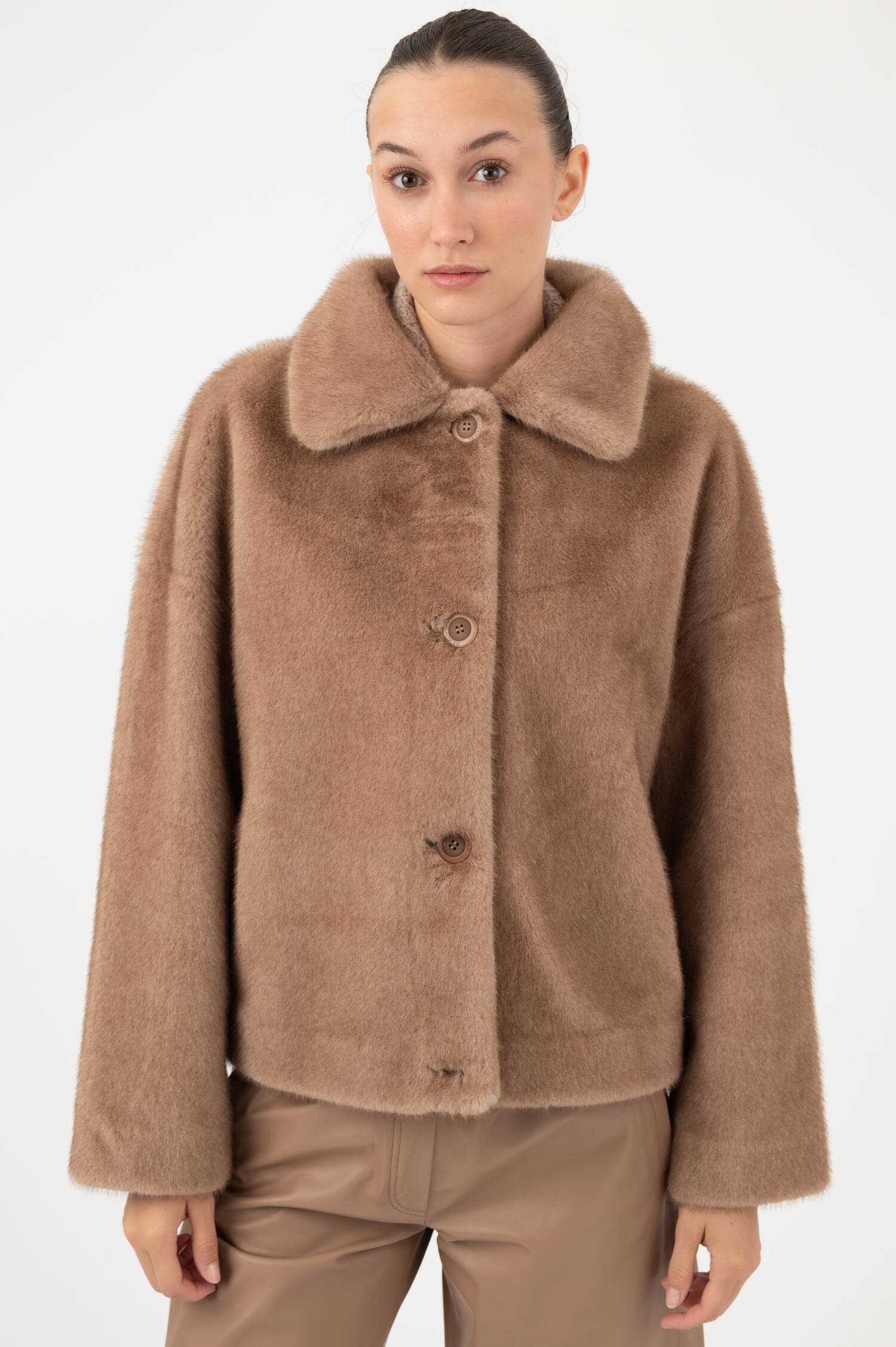 Faux-Fur-Jacke CAJET in Braun Faux-Fur-Jacke CAJET in Braun