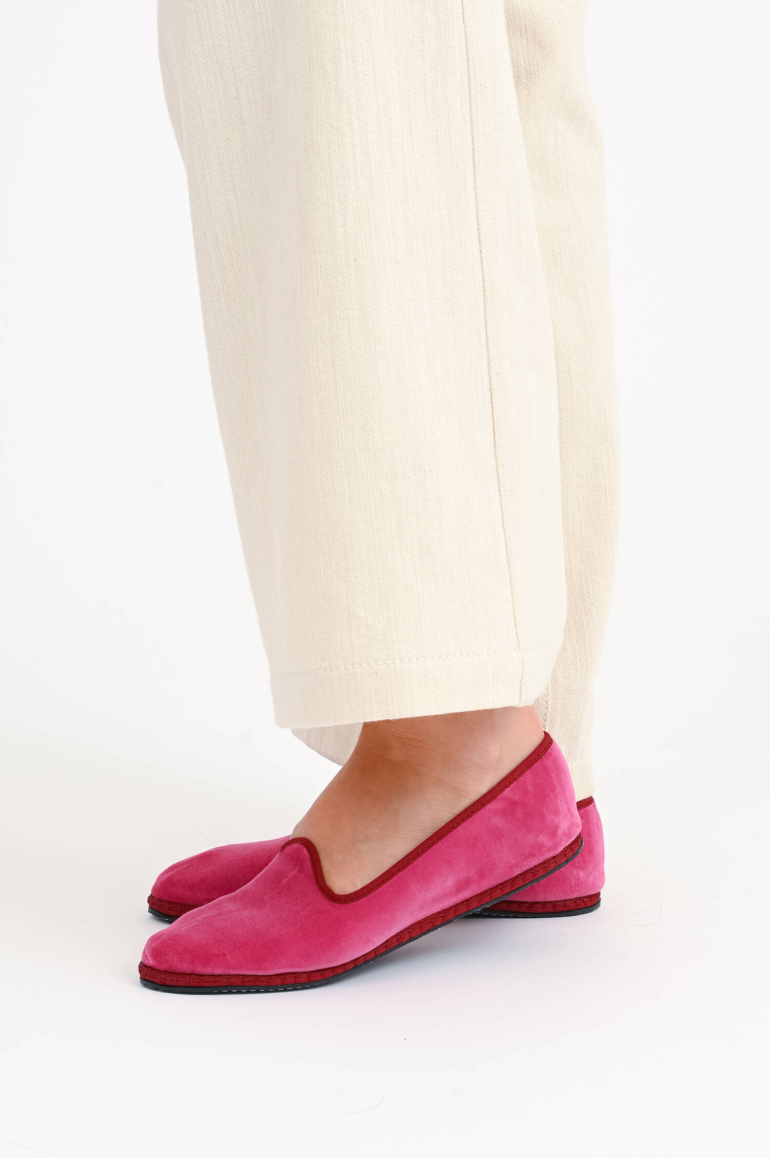 Samt-Loafer in Pink