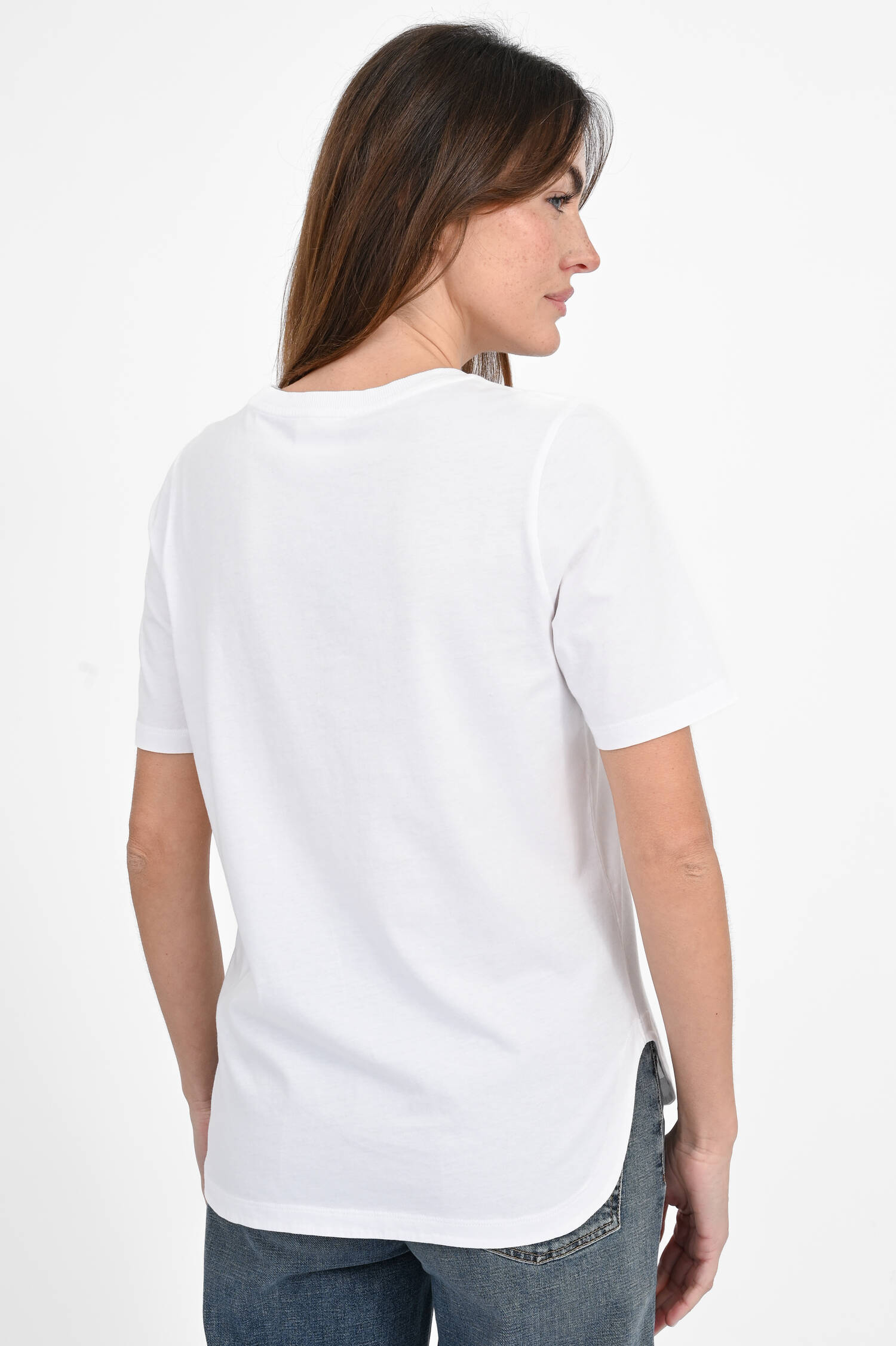 T-Shirt mit Perlen-Herz in Clear White T-Shirt mit Perlen-Herz in Clear White
