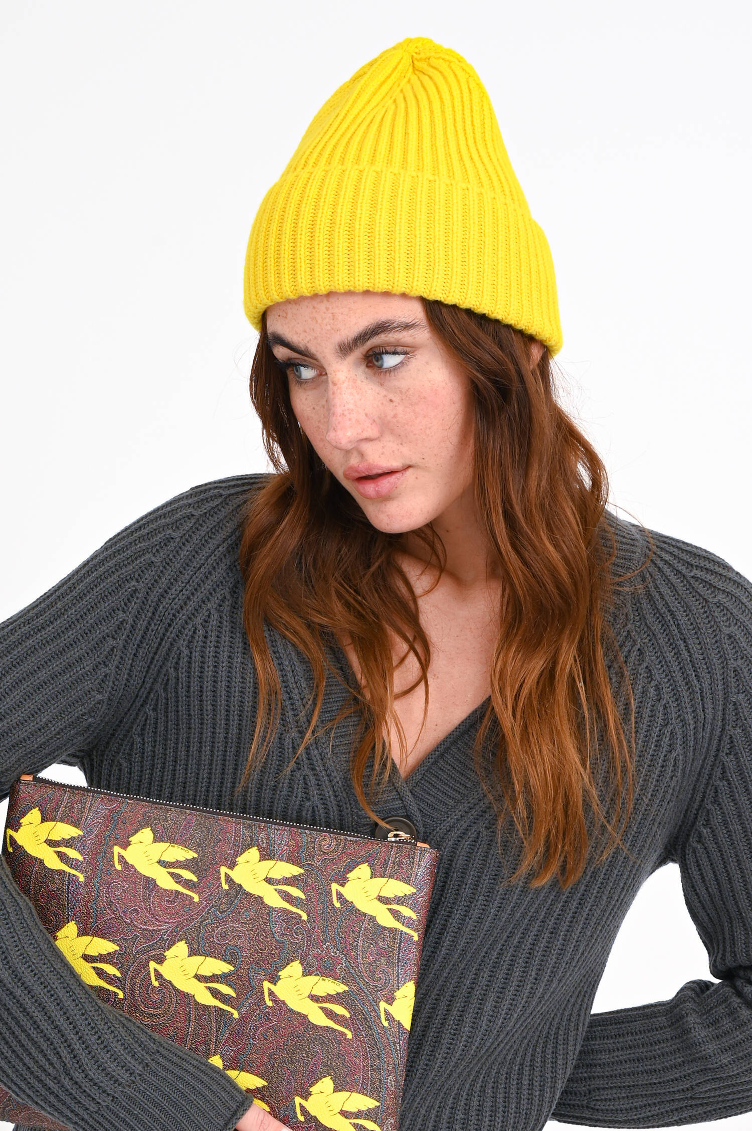 Midi-Mütze aus Cashmere in Gelb Midi-Mütze aus Cashmere in Gelb