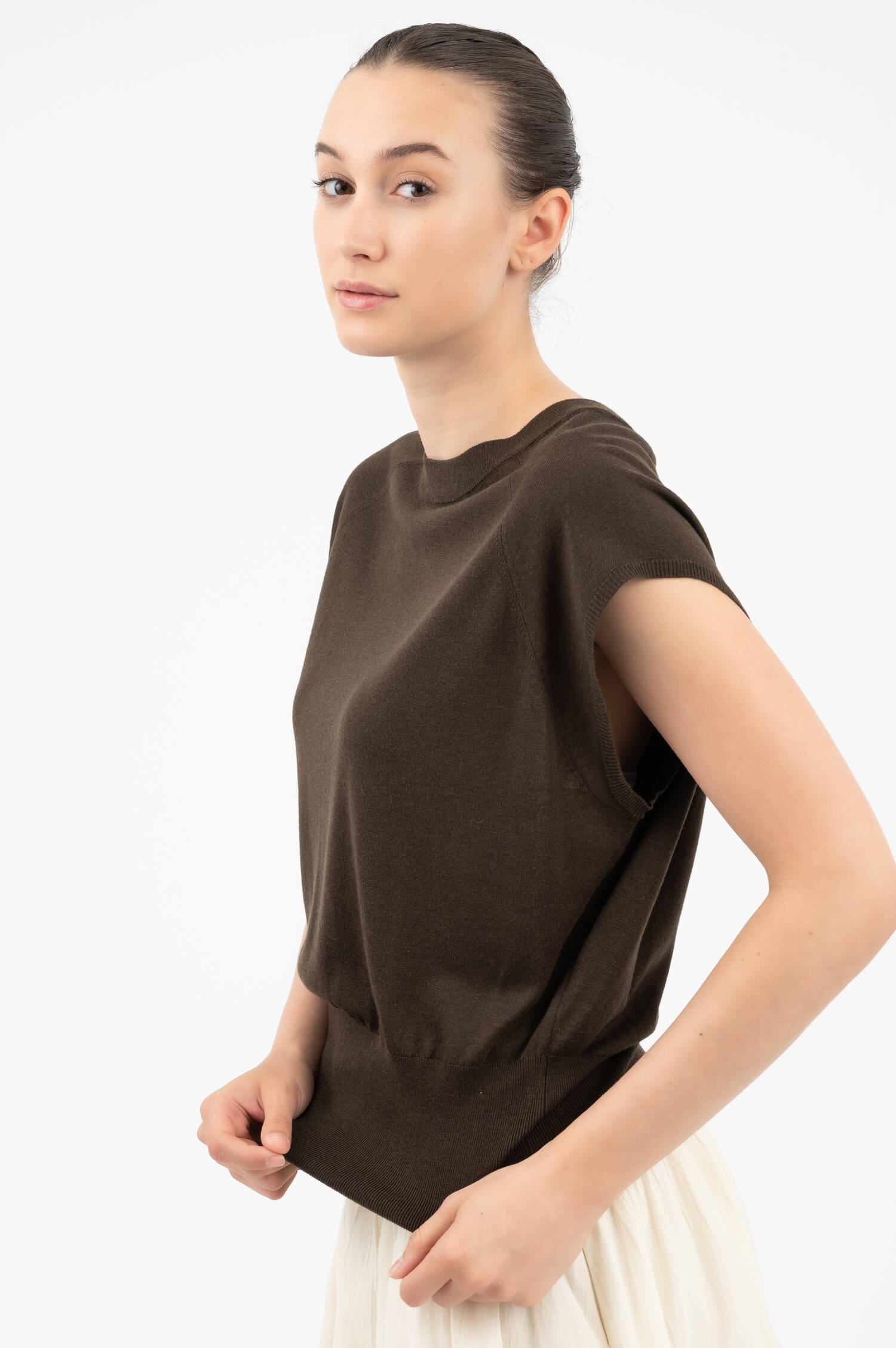 Cashmere-Seiden Pullunder in Dunkelbraun Cashmere-Seiden Pullunder in Dunkelbraun