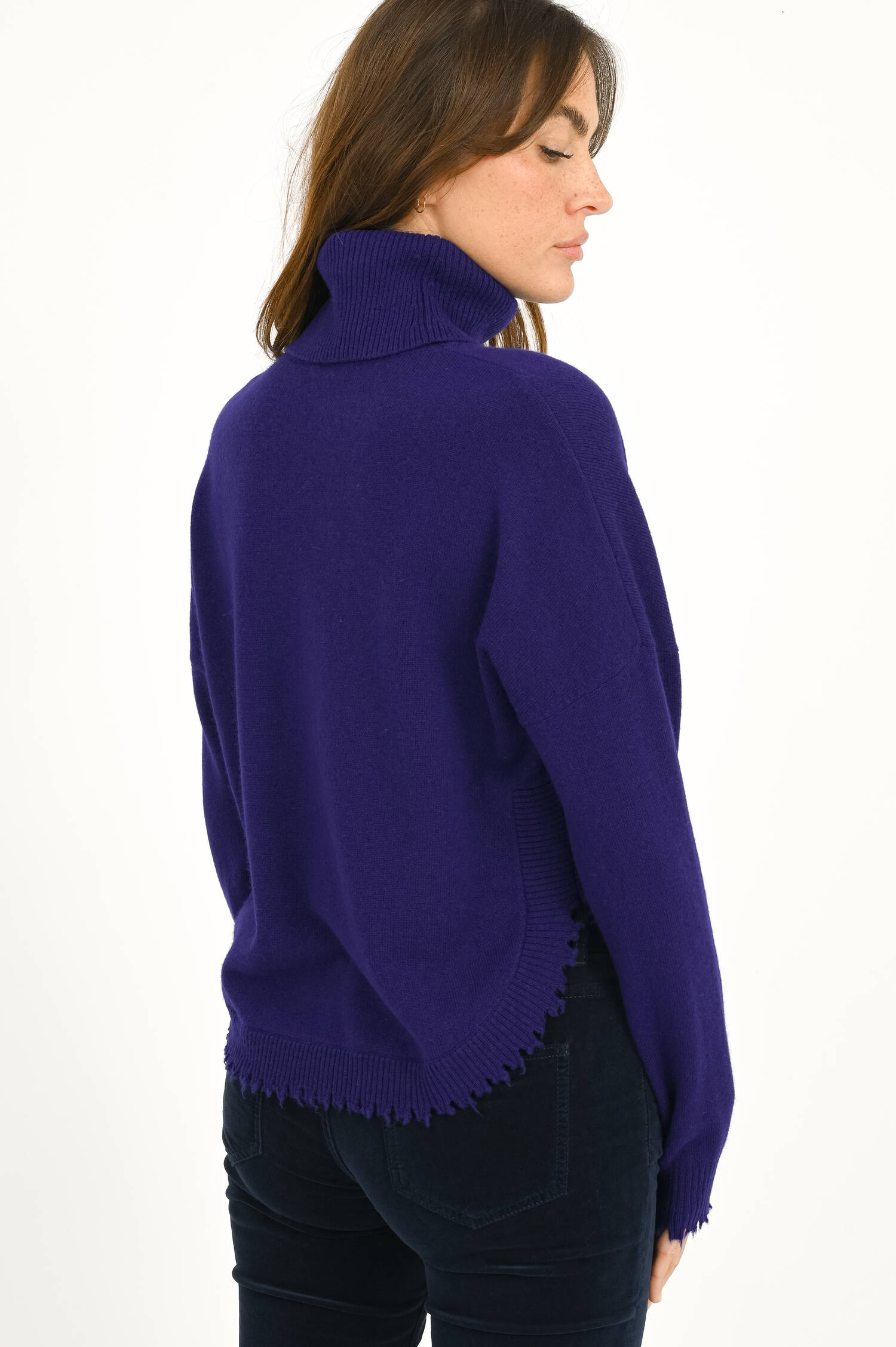 Rollkragenpullover aus Woll-Cash-Mix in Kobaltblau Rollkragenpullover aus Woll-Cash-Mix in Kobaltblau