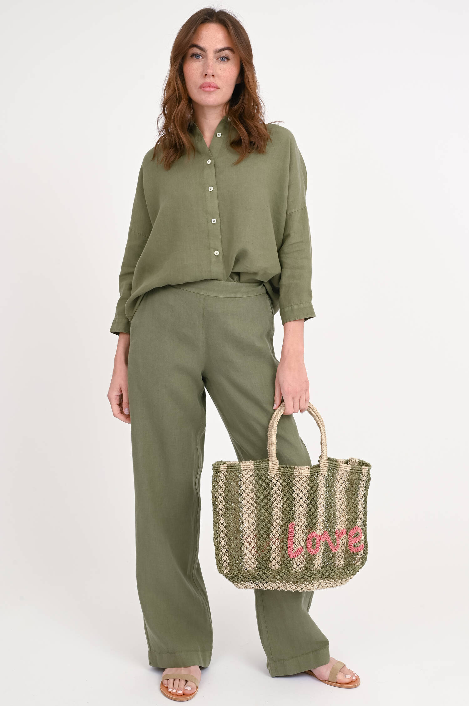 Leinenhose SARY in Olive