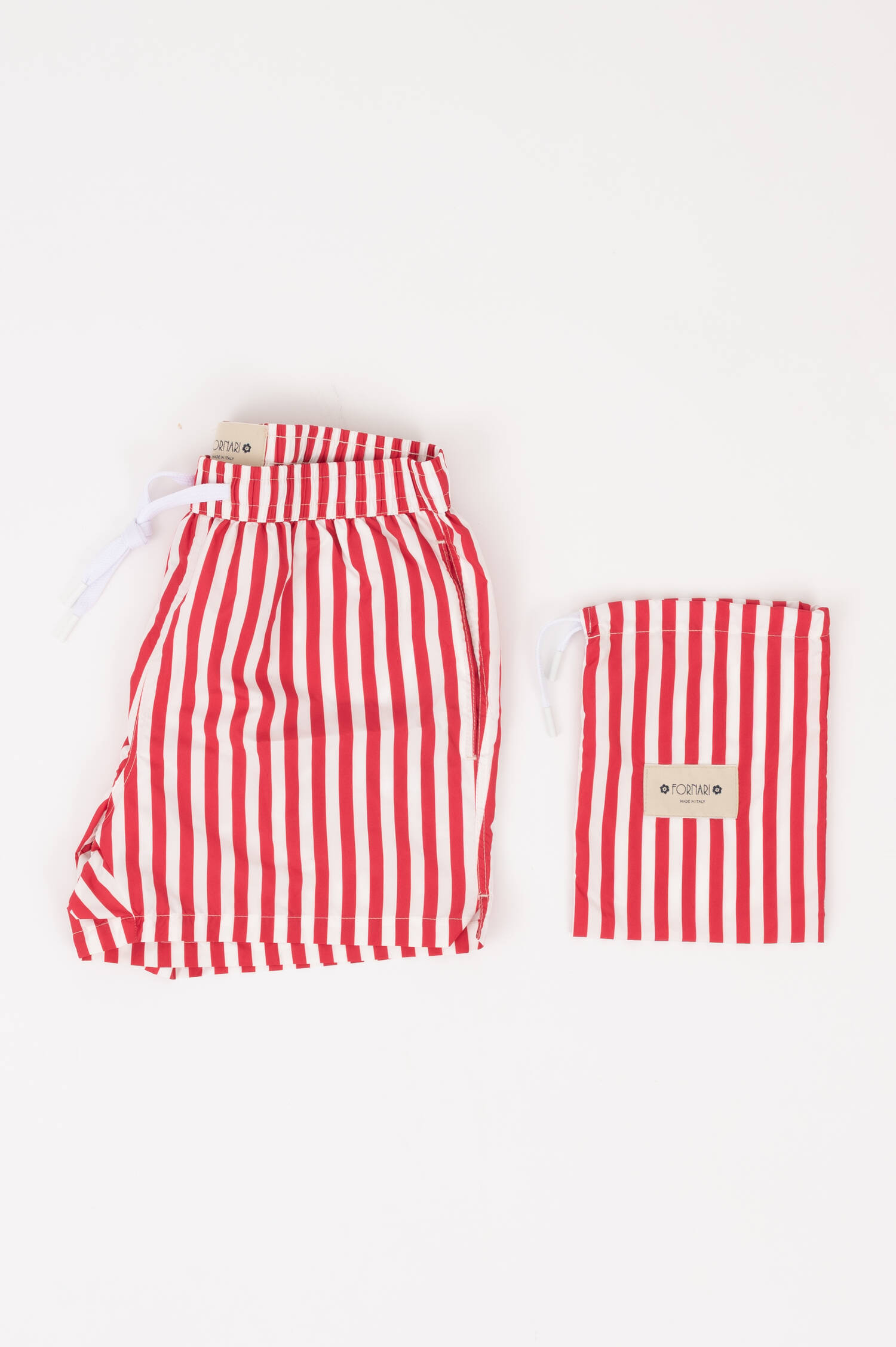 Badehose in Rot/Weiß gestreift