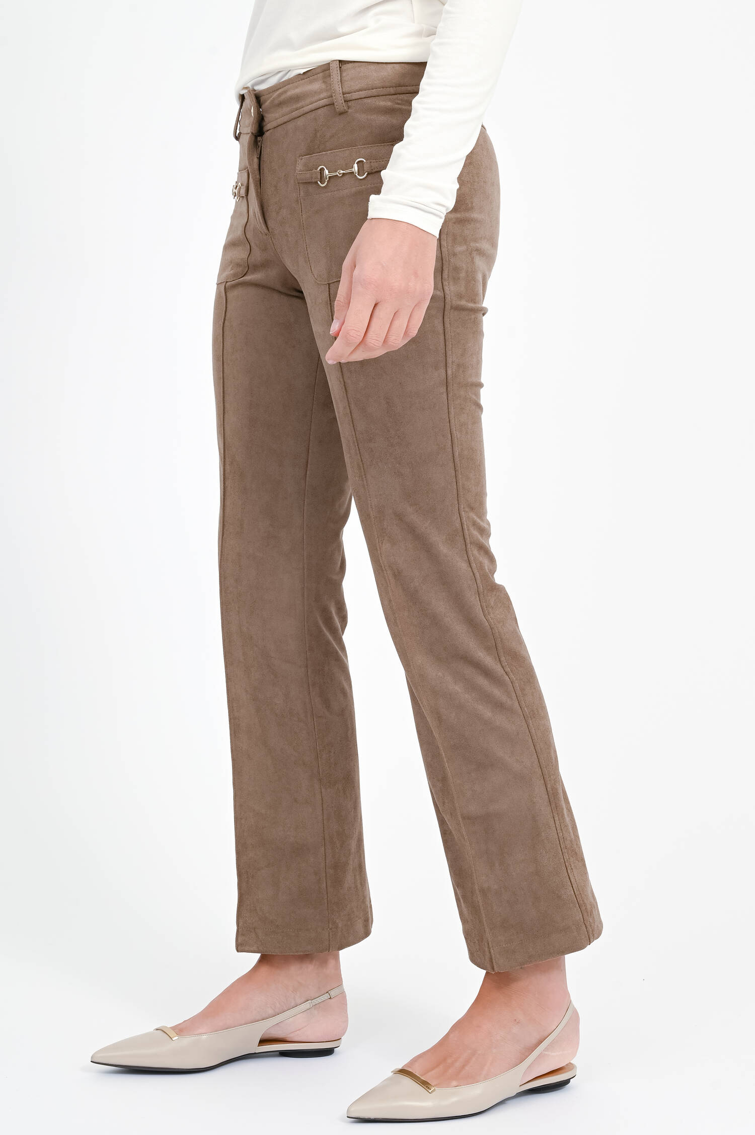 Hose FARAH mit Metall-Details in Mocca Mousse