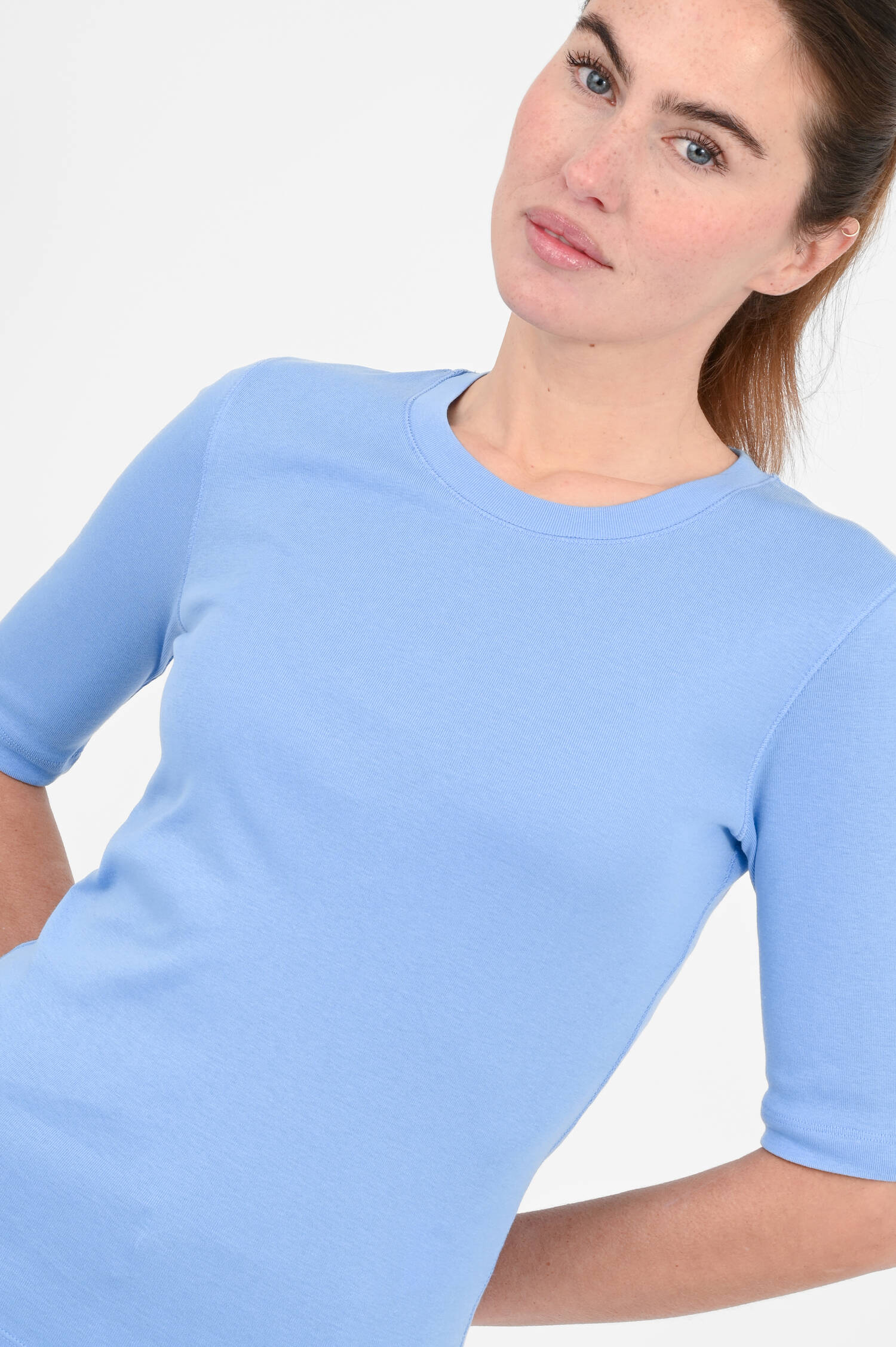 Weiches Basic Shirt in Sky Blue