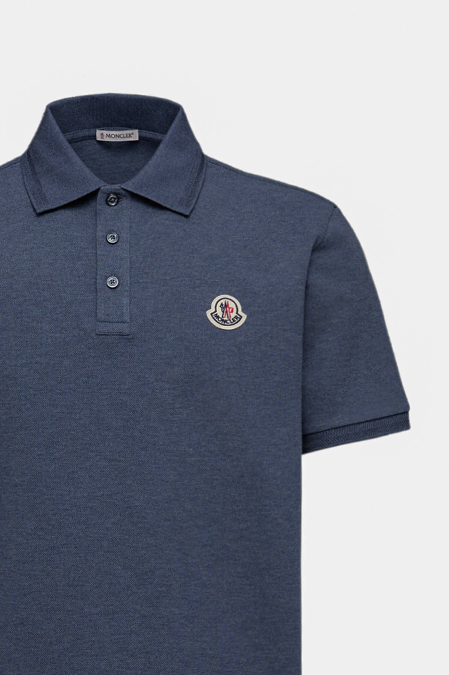 Poloshirt mit Kragen-Details in Denim Blue